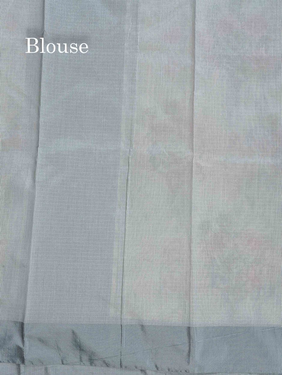 Kota Cotton Saree - Half White Colour Body With Floral Design & Grey Fancy Border