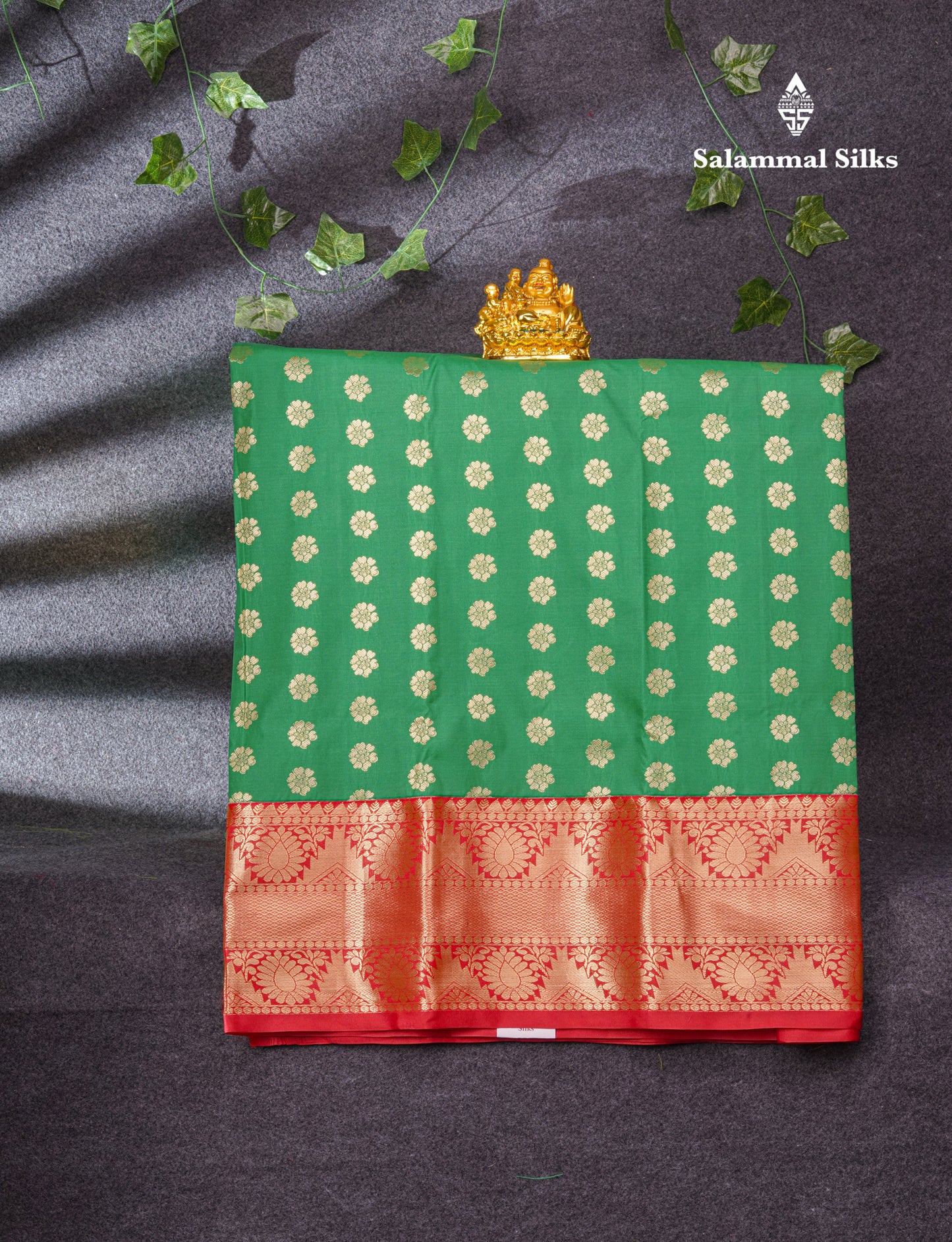 Semi Silk Pattu Pavadai (Sapphire Green) With Lavender Blouse 35"