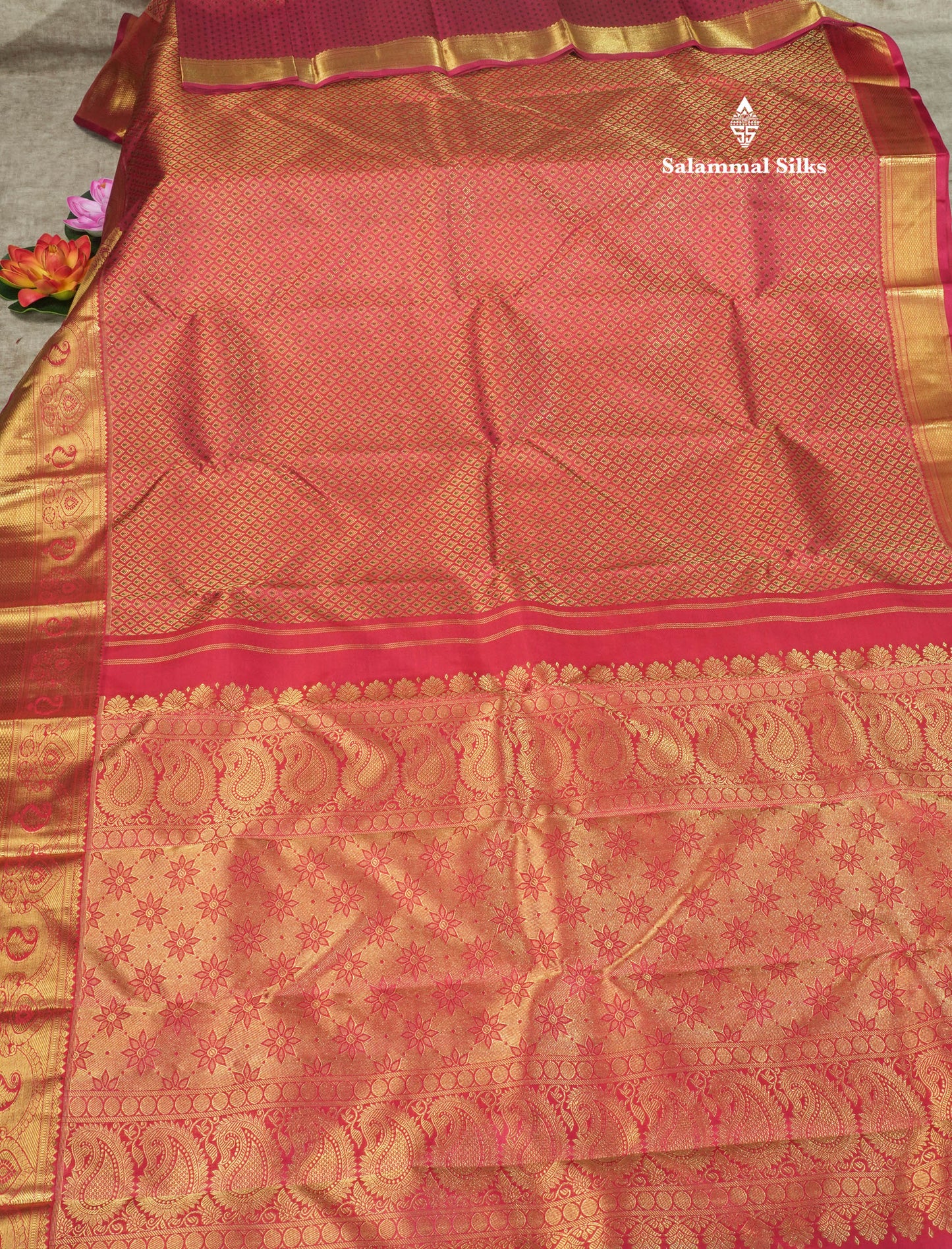 Beautiful Maroon MeenaKari Work Pure Kanjivaram Silk Saree (2G) Zari With Self Border