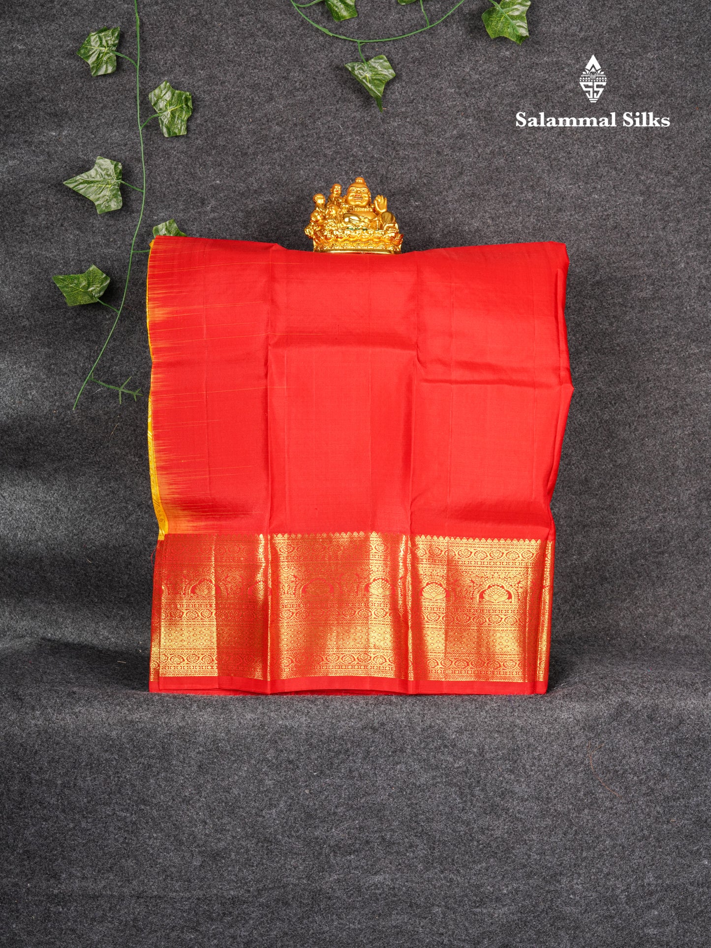 Pure Silk Pattu Pavadai ( Gold Colour ) With Red Blouse 27"