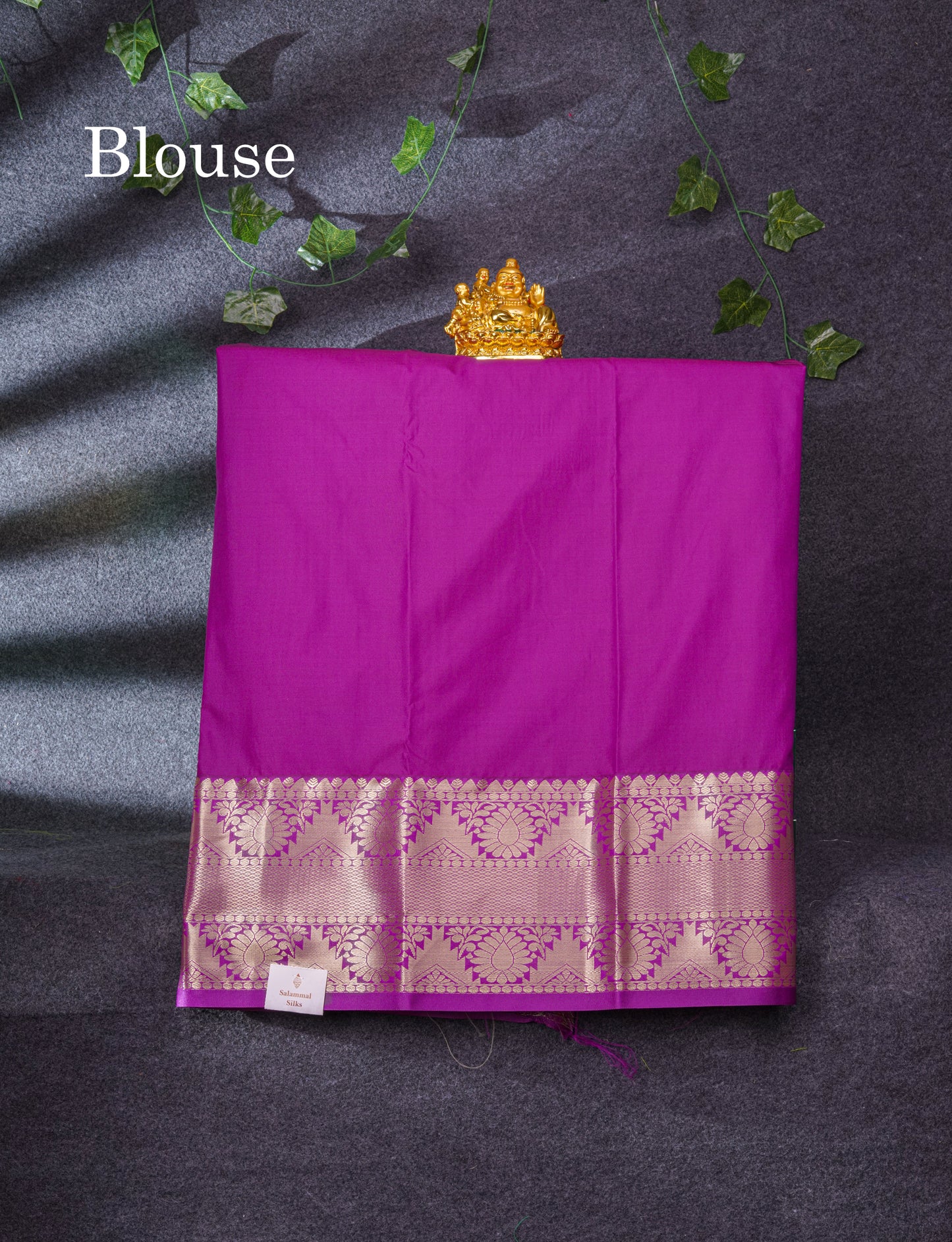 Semi Silk Pattu Pavadai (Light Chocolate) With Purple Blouse 37"