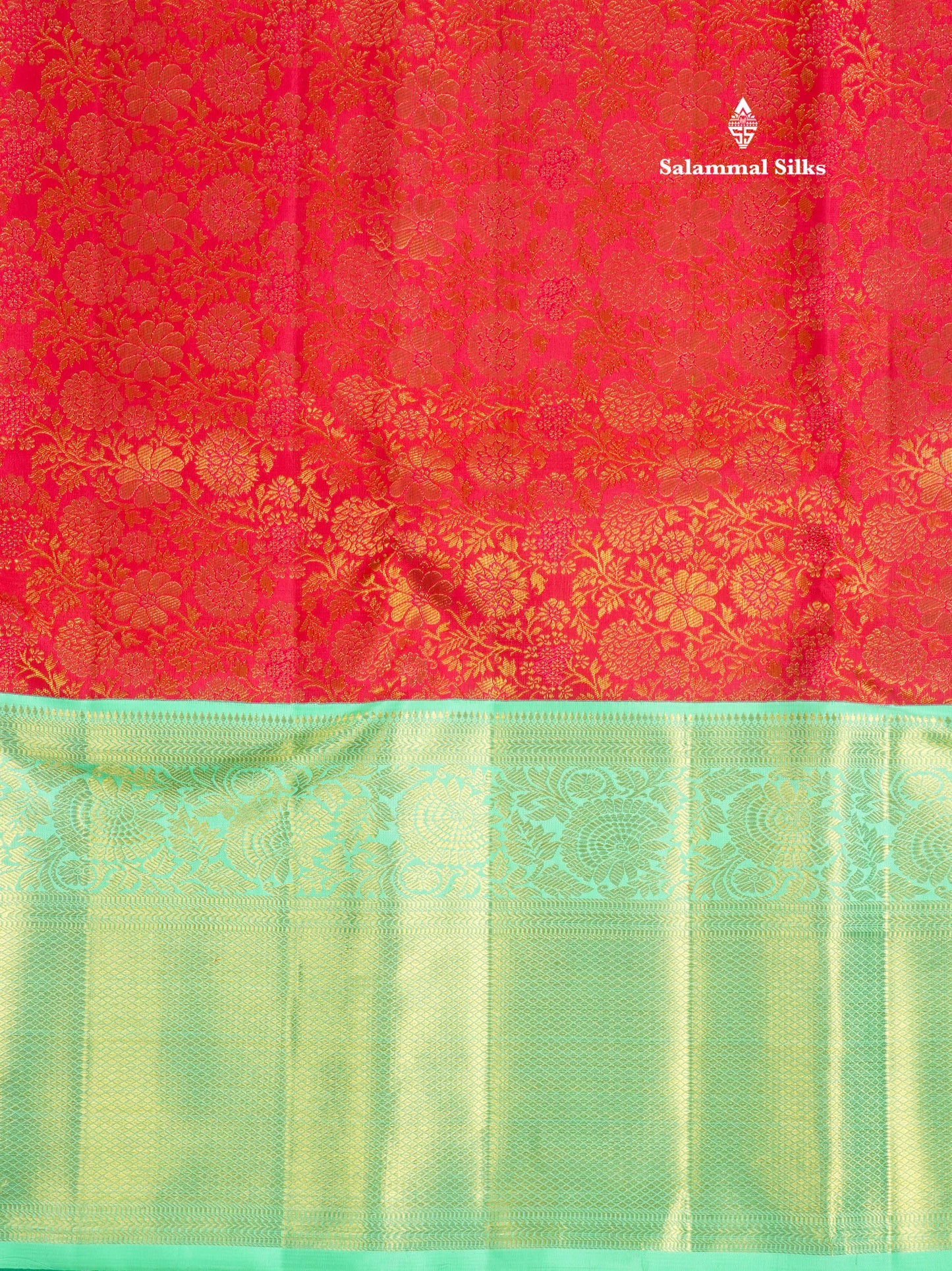 Beautiful Dual Tone Reddish Pink Pure Kanjivaram Silk Saree (2G) Zari With Contrast Rexona Green Border