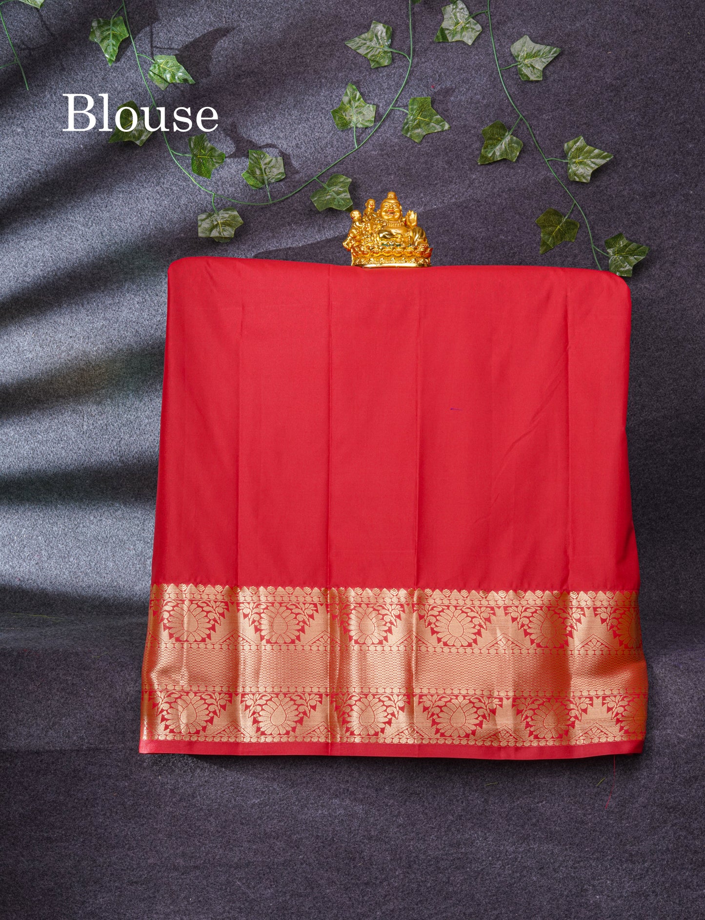 Semi Silk Pattu Pavadai (Violet) With Chilly Red Blouse 37.5"