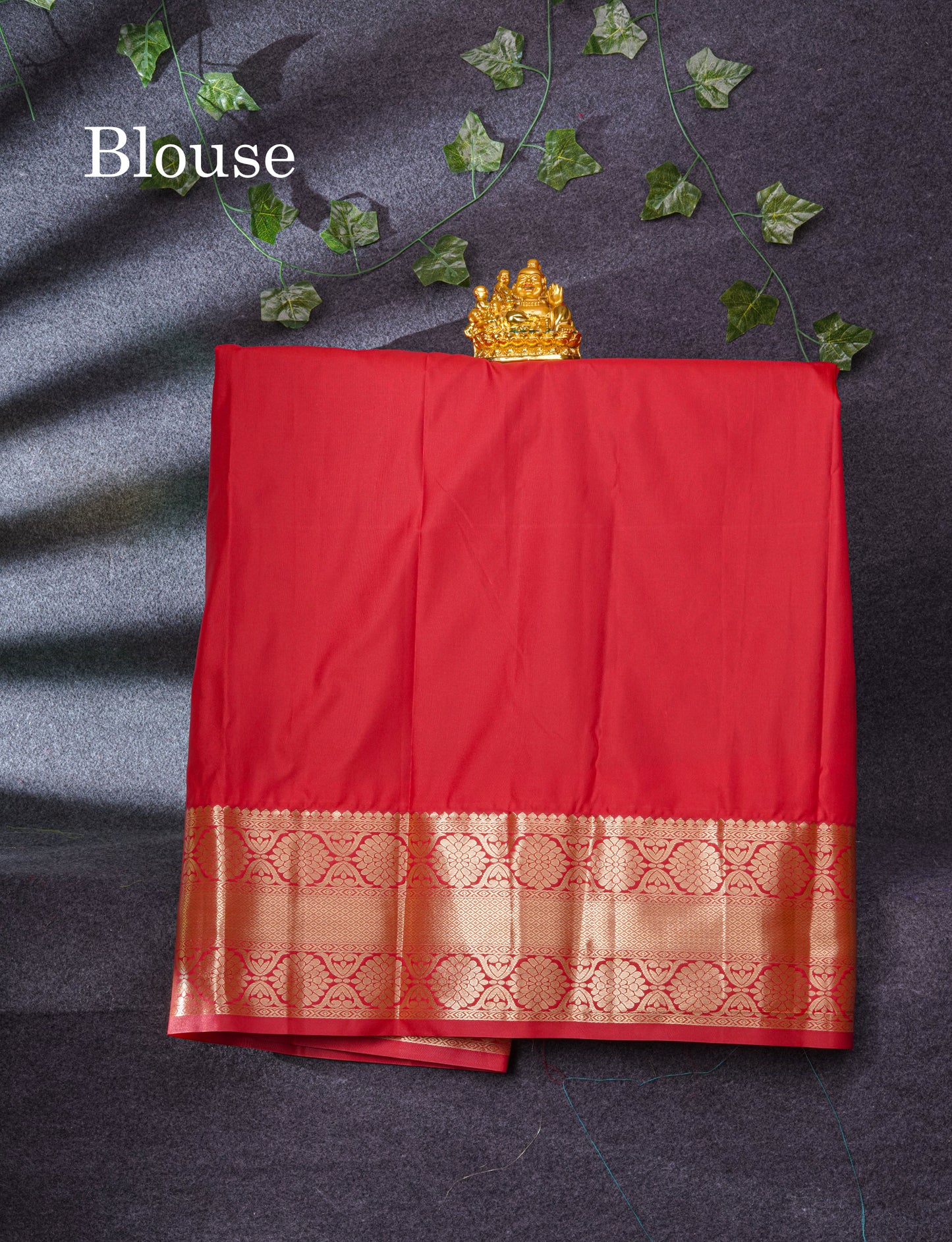 Semi Silk Pattu Pavadai (Half White) With Chilly Red Blouse 37"