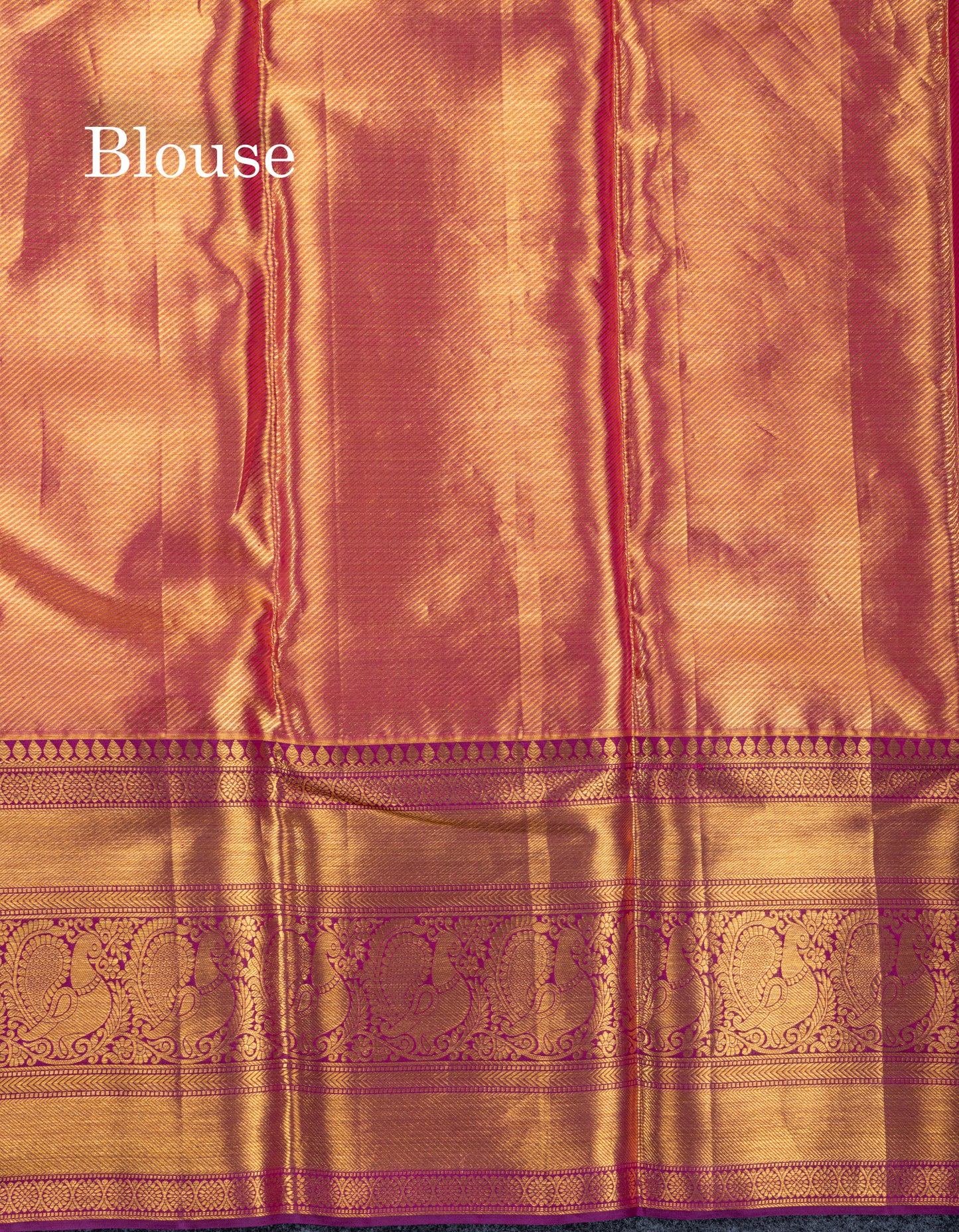 Dark Sandal Tissue Bridal Pure Kanjivaram Silk Saree With Contrast Dark Purple Evening Morning Traditional Border