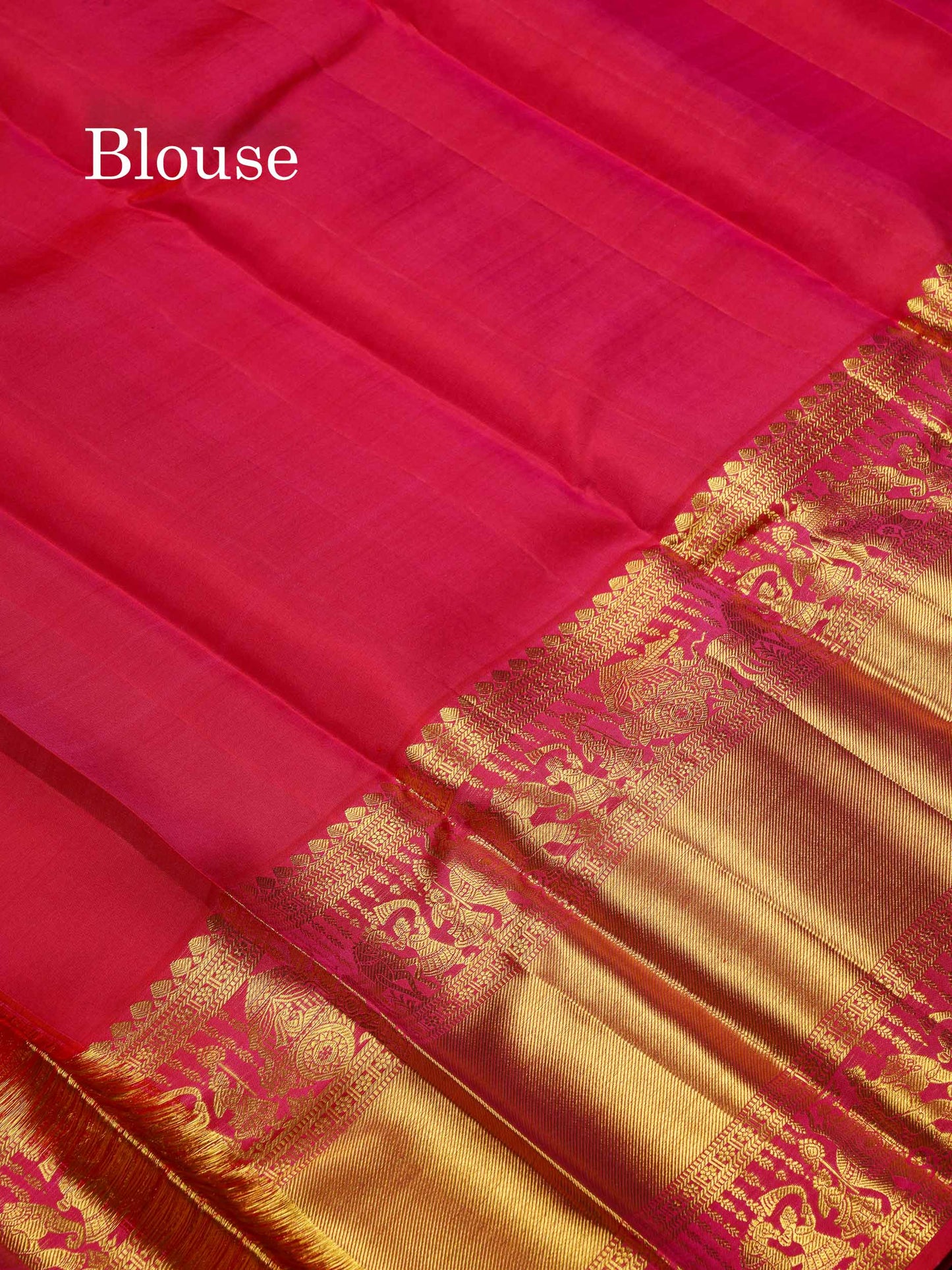 Beautiful Dual Tone Pink Bridal Pure Kanjivaram Silk Saree With Traditional Long Pallaku Border