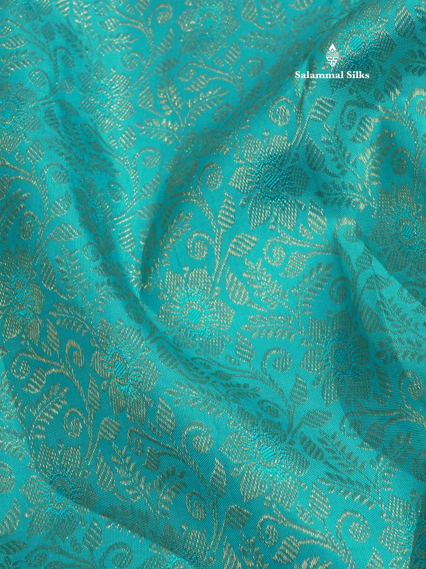 Korvai Anandha Blue Bridal Pure Kanjivaram Silk Saree With Contrast Red Border