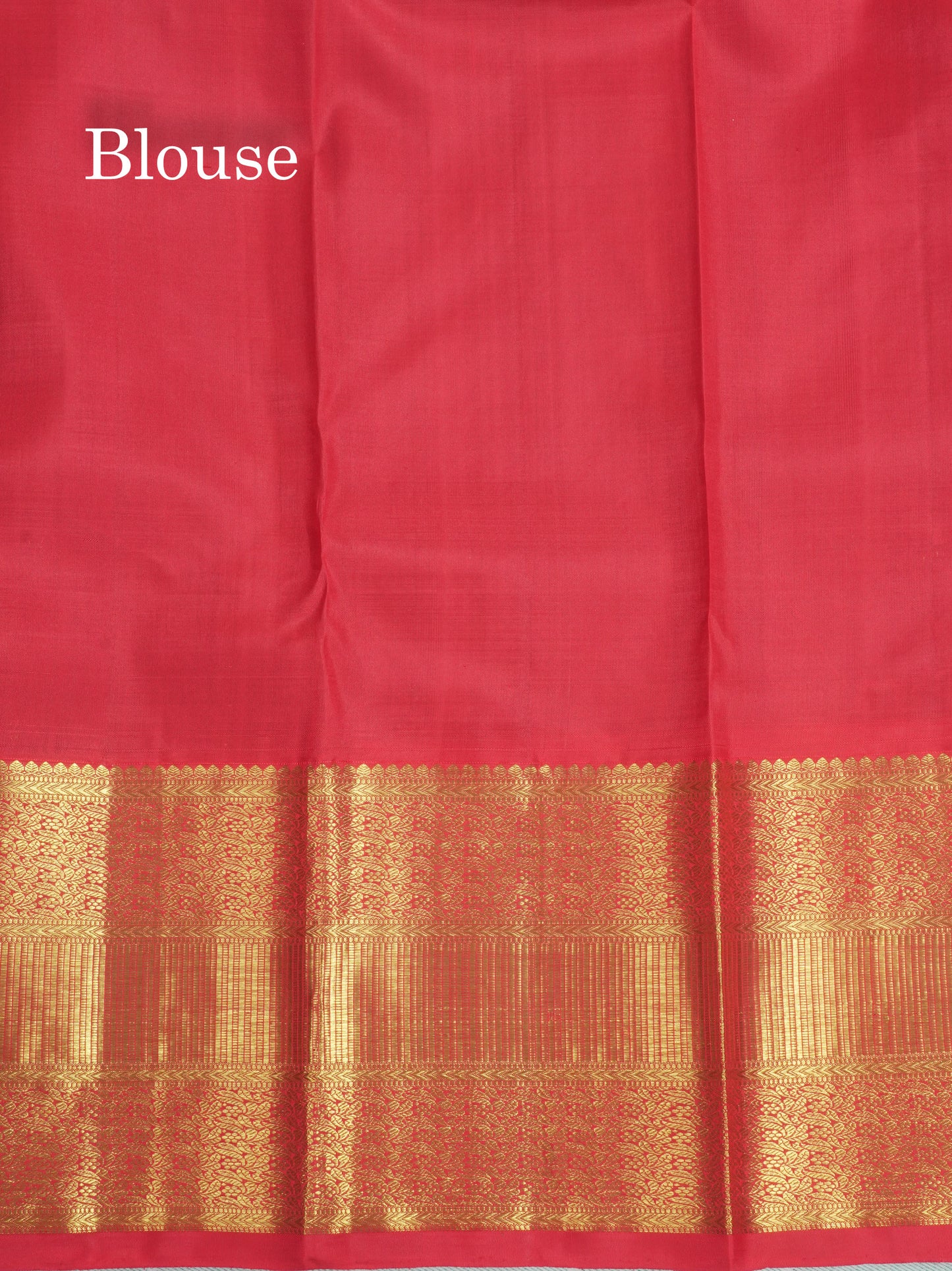 Korvai Anandha Blue Bridal Pure Kanjivaram Silk Saree With Contrast Red Border
