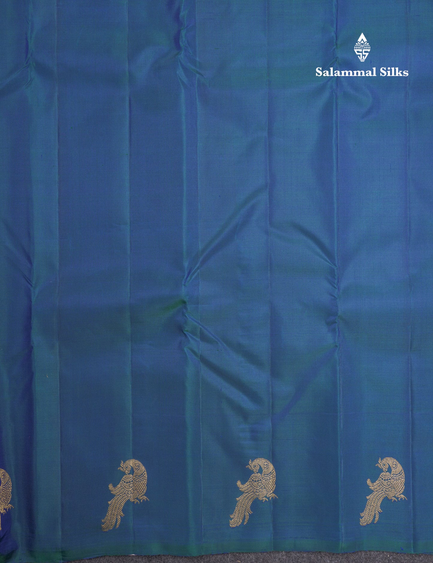 Peacock Blue Beautiful Pure Kanjivaram Silk Saree With Grand Pallu
