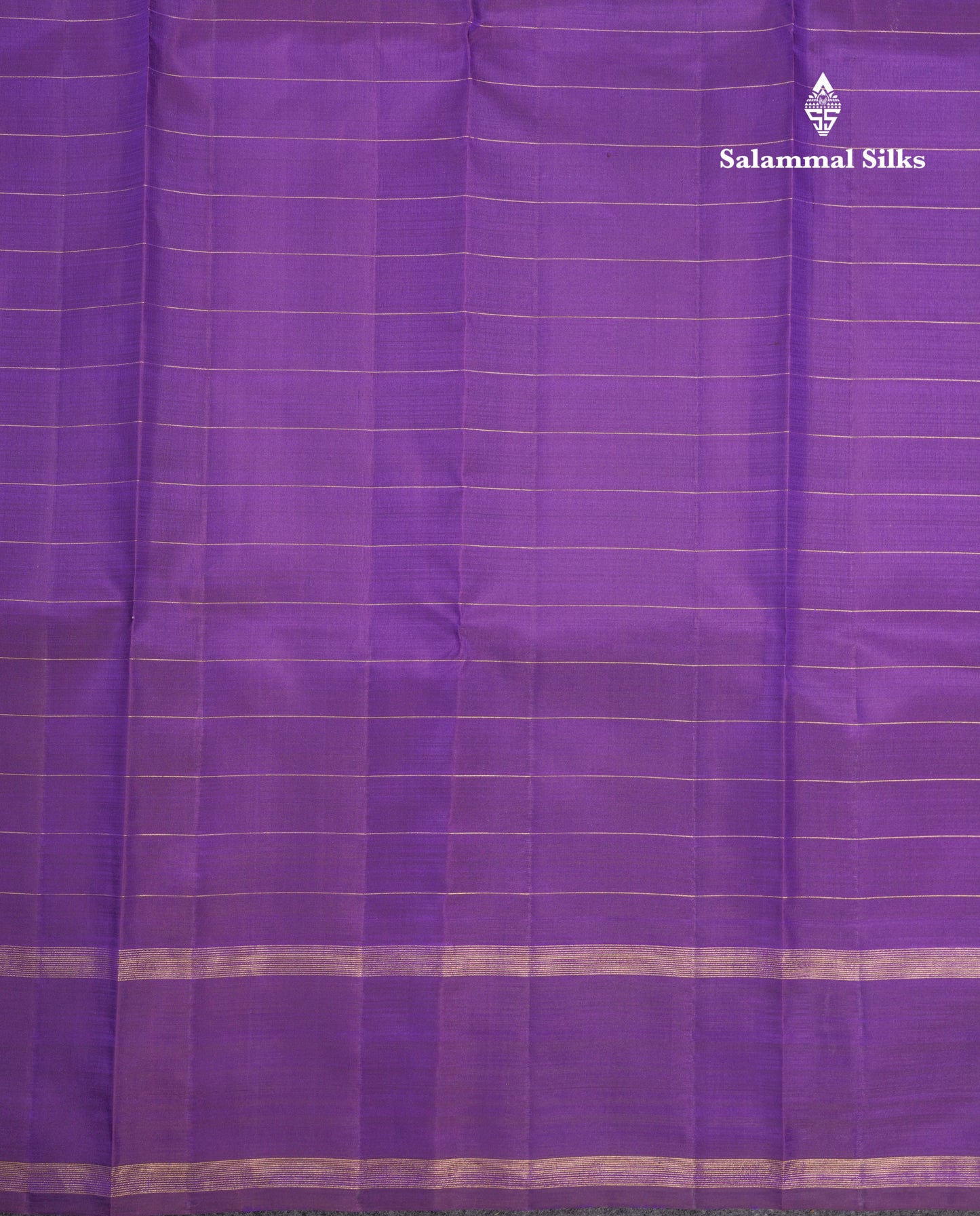 Dual Tone Blue Zari Checks Pure Kanjivaram Silk Saree With Violet Traditional Double Border