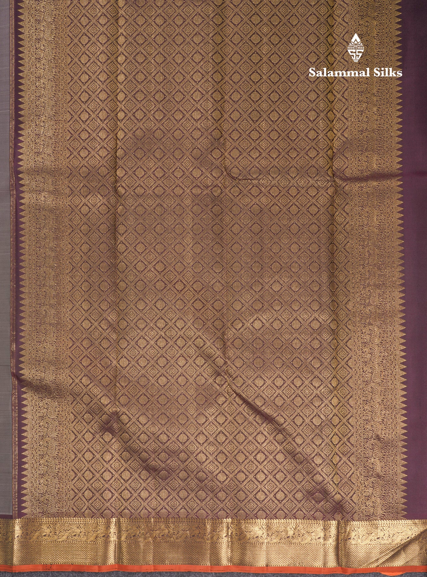 Grey Beautiful Pure Kanjivaram Silk Saree With Dark Maroon Small Border