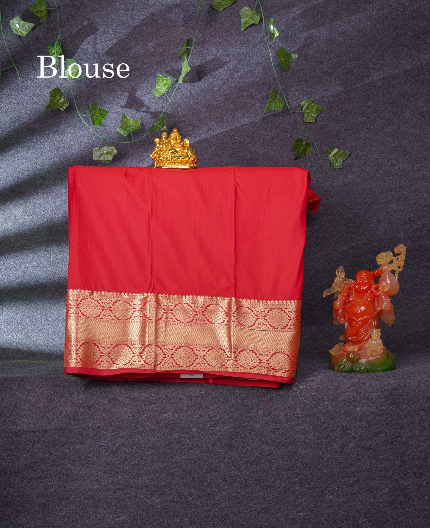 Semi Silk Pattu Pavadai (Half White) With Chilly Red Blouse 37"