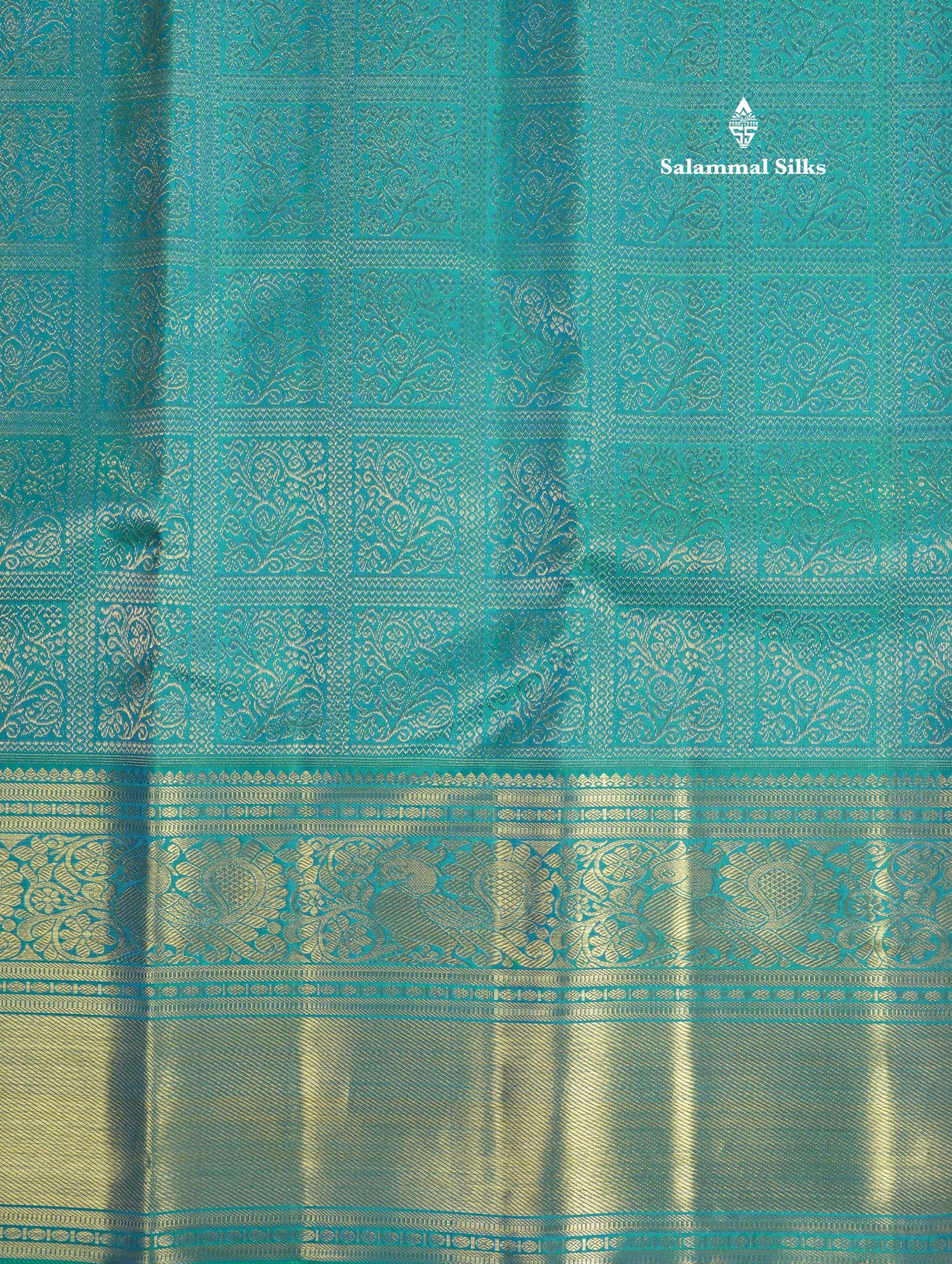 Peacock Green Pure Kanjivaram Silk Saree (2G) Zari With Traditional Self Border