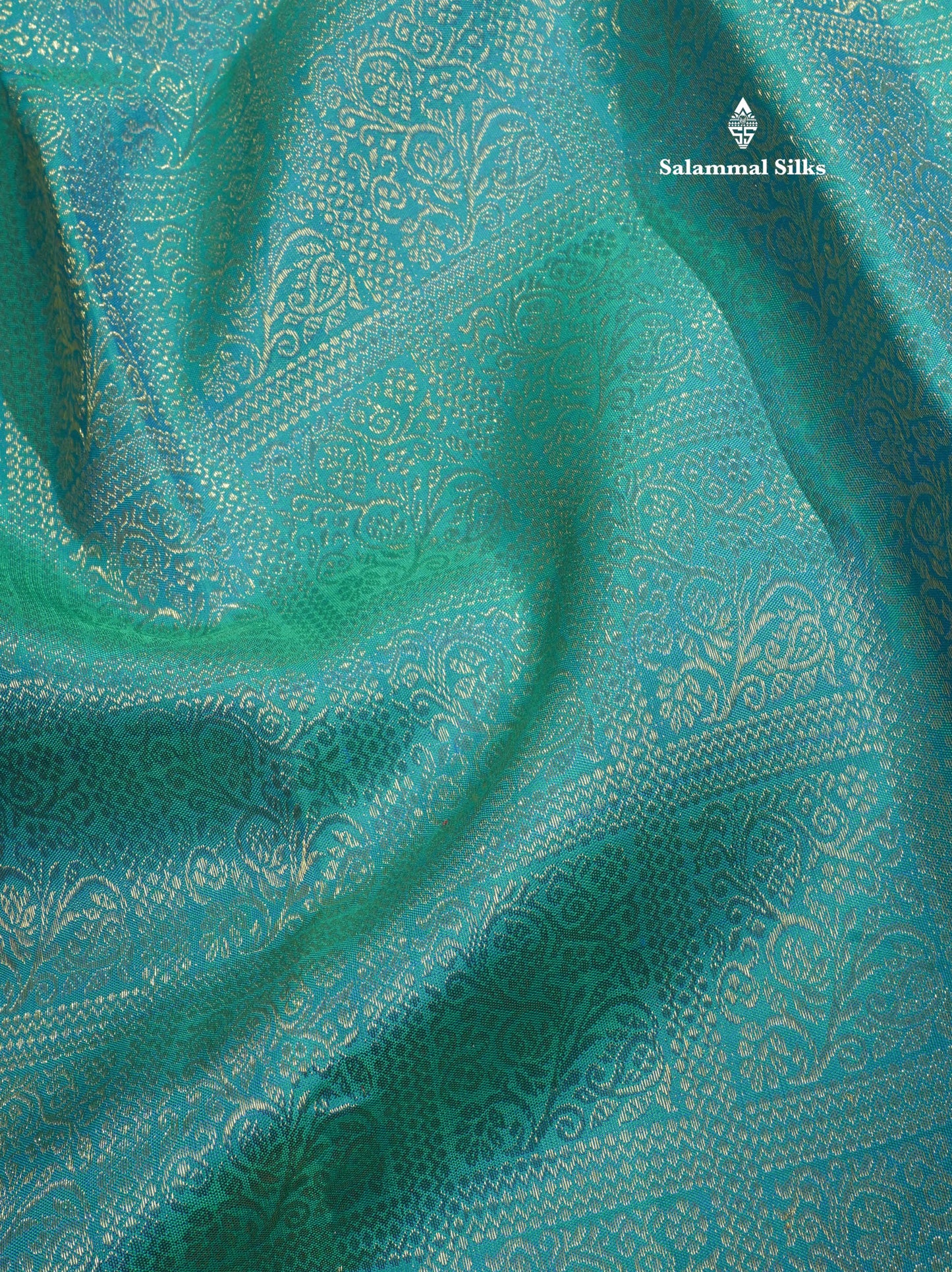 Peacock Green Pure Kanjivaram Silk Saree (2G) Zari With Traditional Self Border