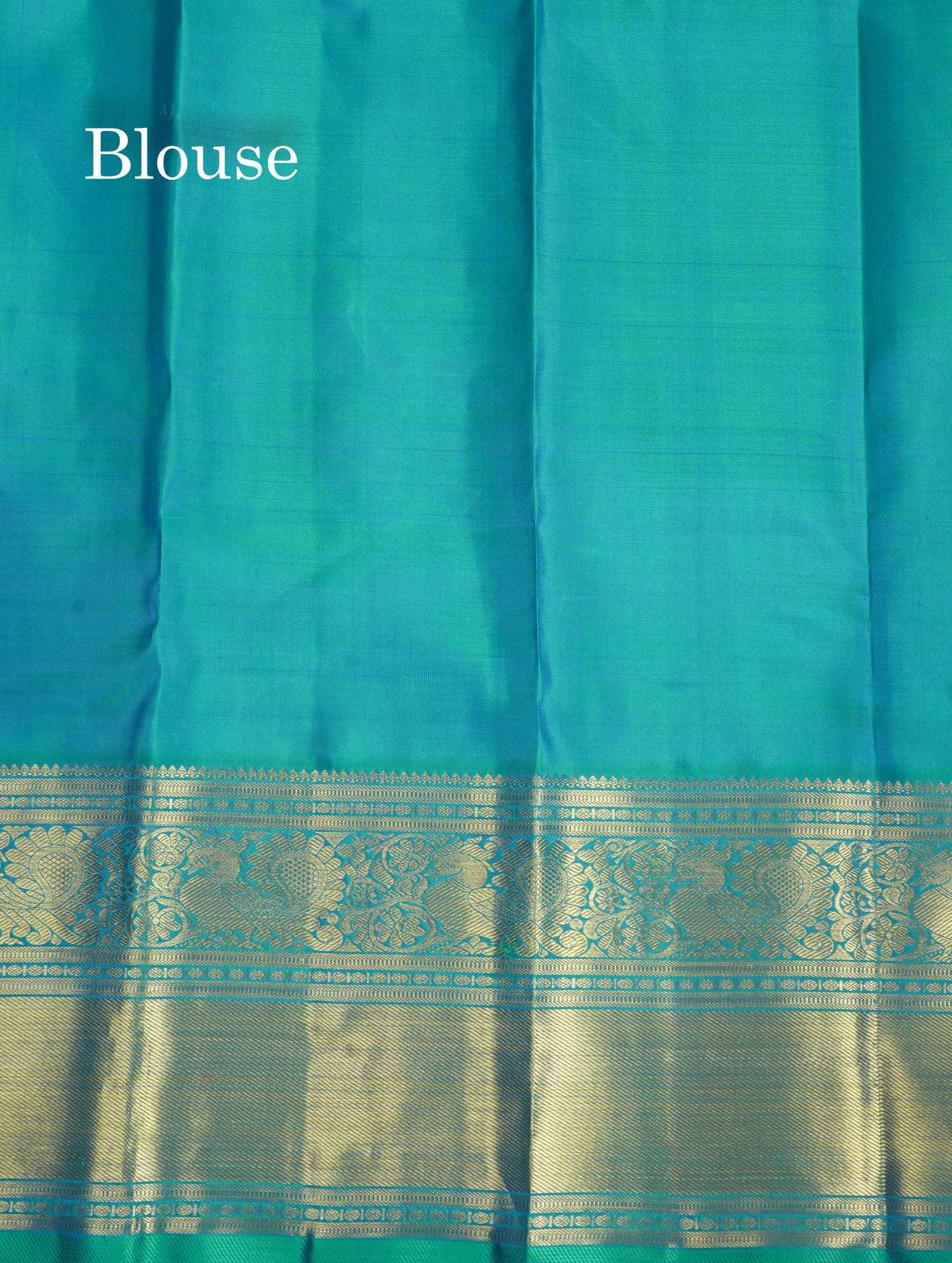 Peacock Green Pure Kanjivaram Silk Saree (2G) Zari With Traditional Self Border