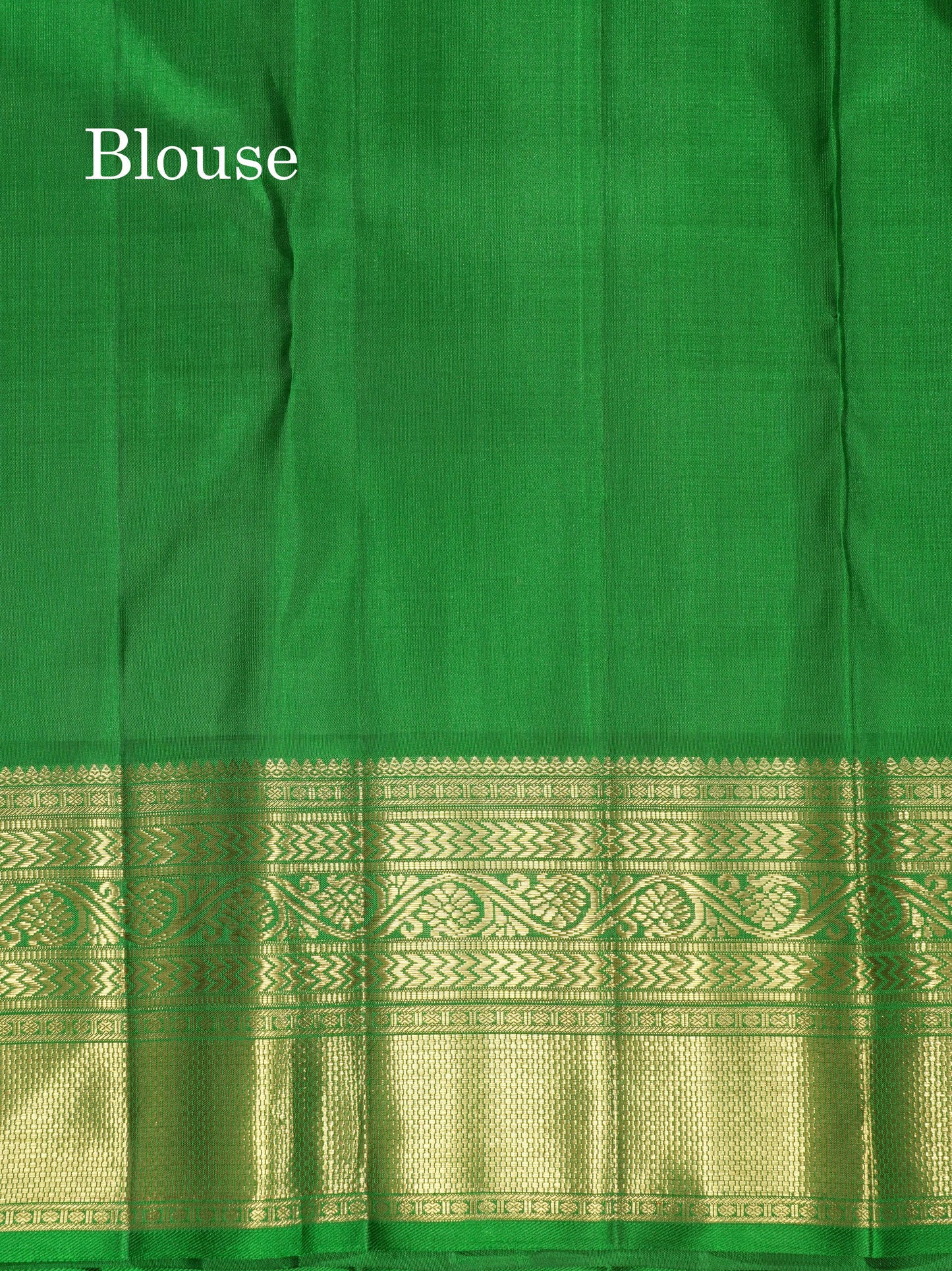 Red Pure Kanjivaram Silk Saree (2G) Zari With Contrast Bottle Green Border
