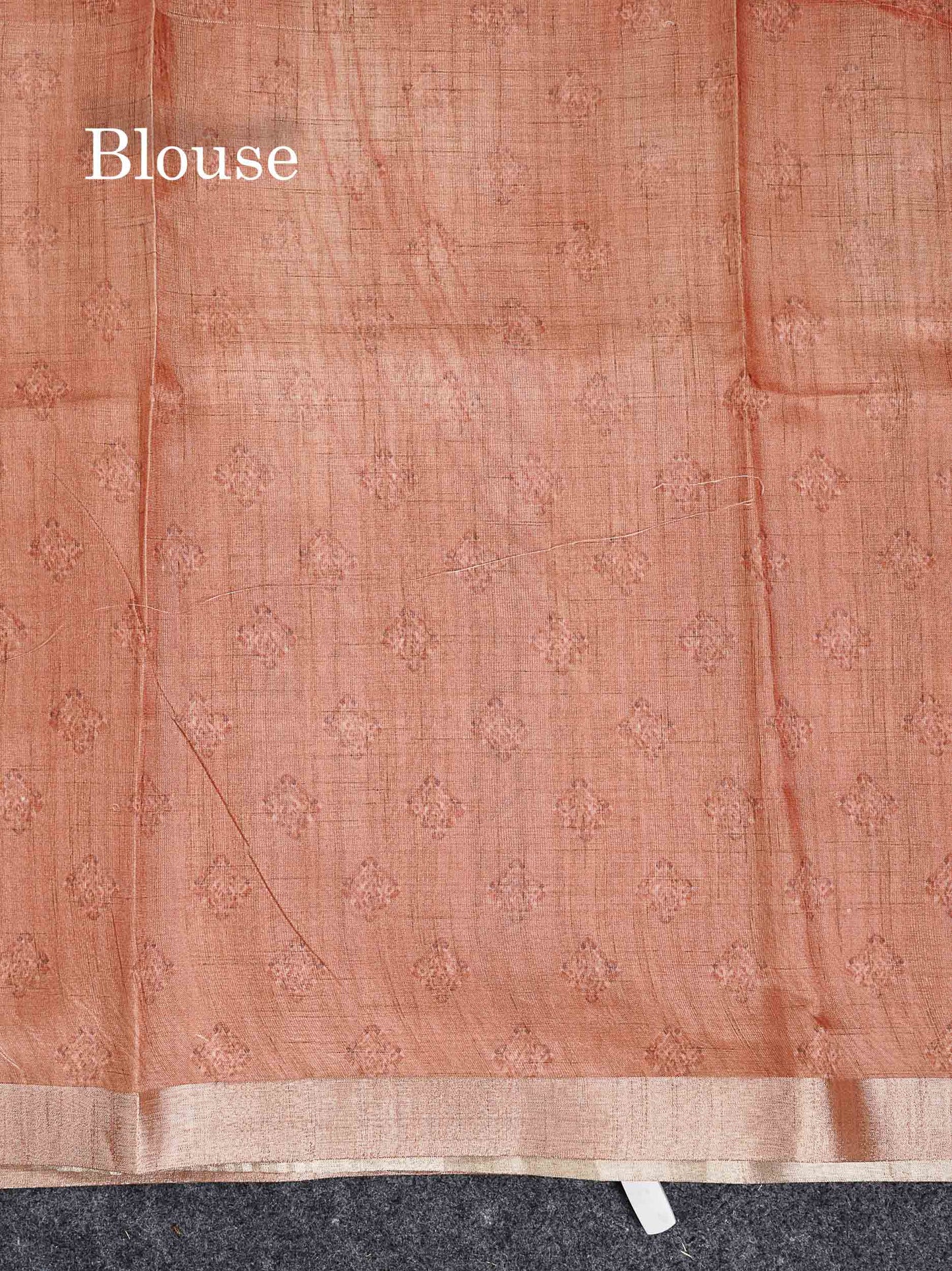 Cotton Mix Saree - Dual Tone Pink Printed Along With Small Ribbon Border