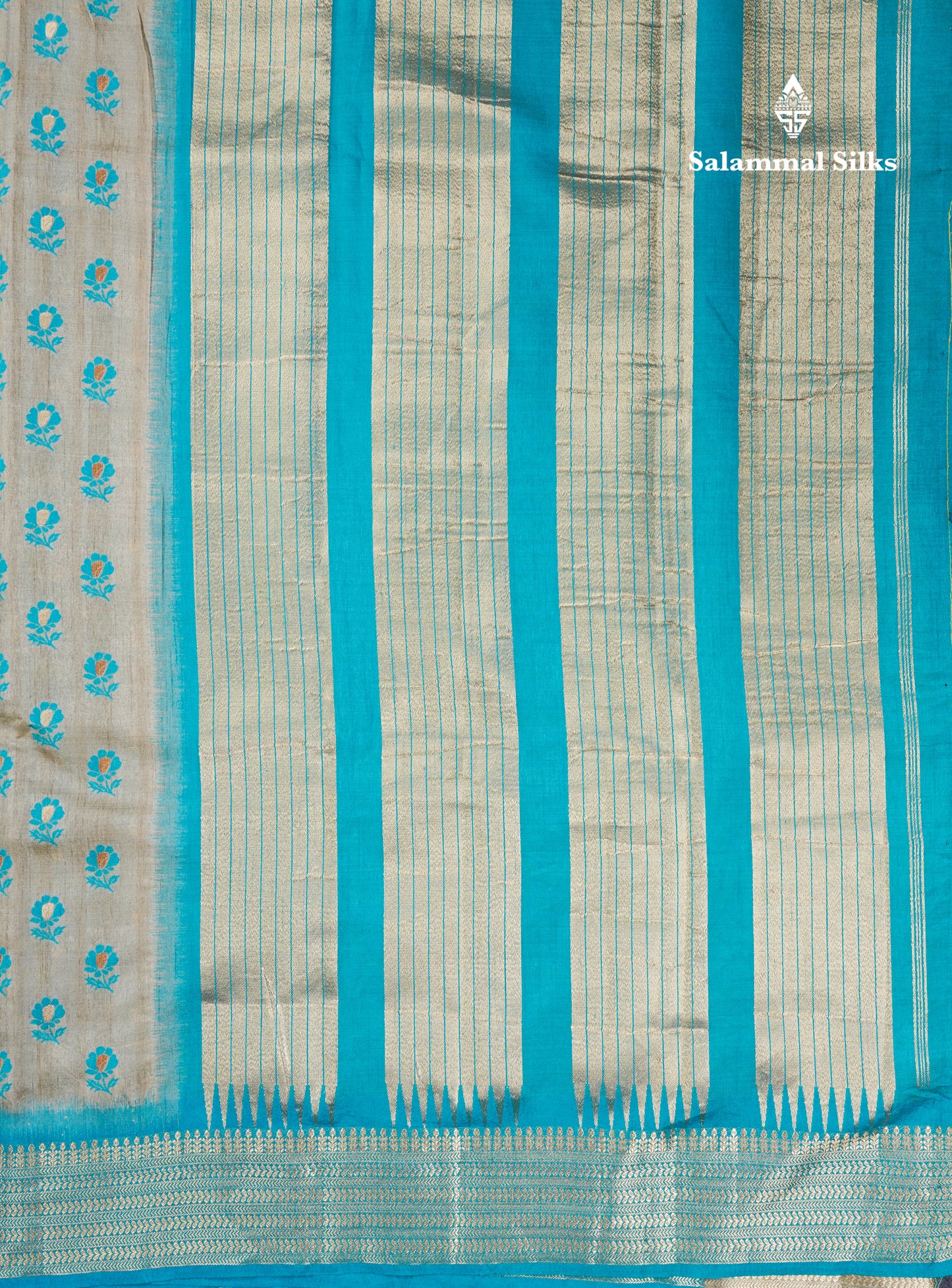 Light Chocolate Colour Semi Tussar Saree With Contrast Yellow Border