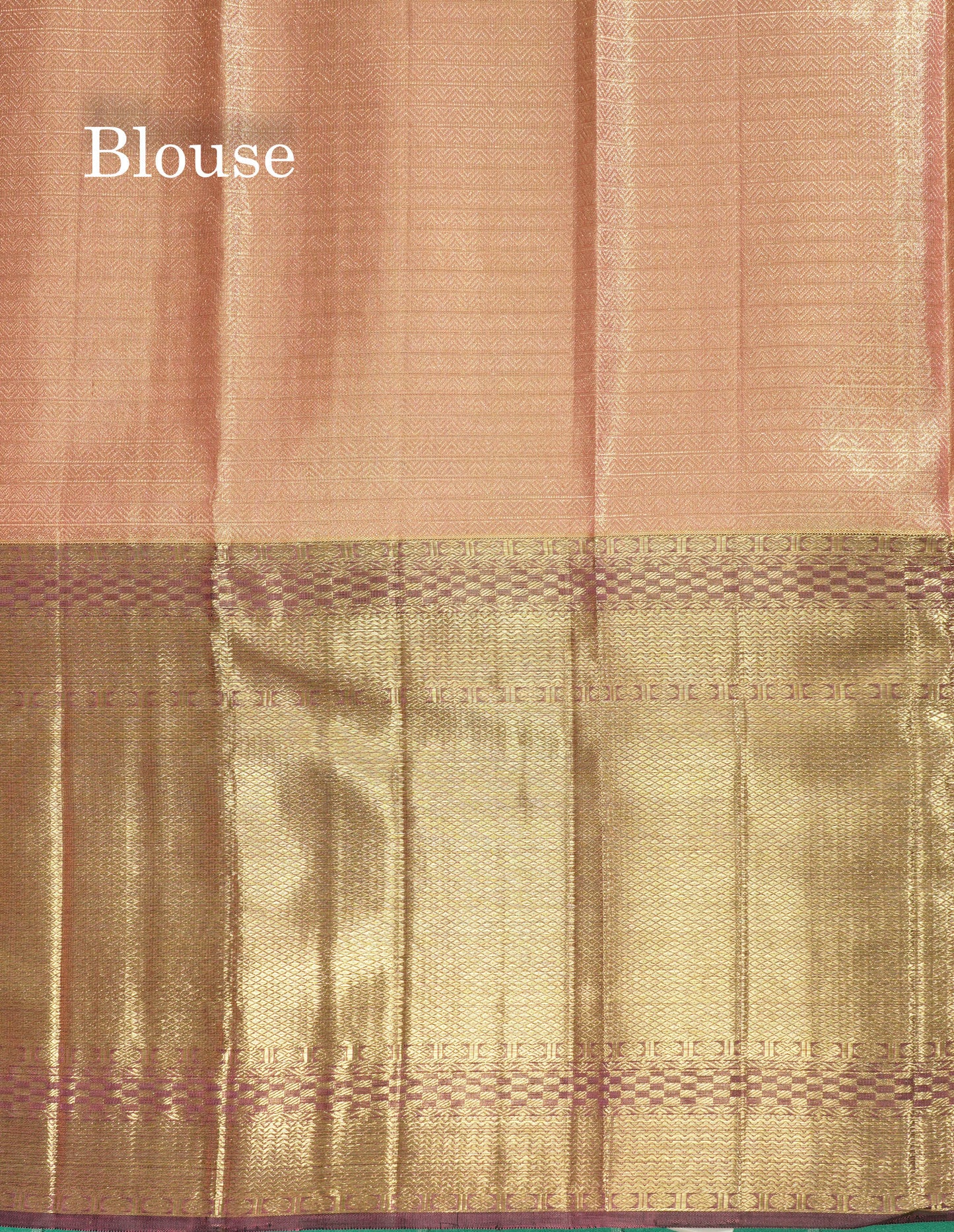 Onion Pink Tissue Pure Kanjivaram Silk Saree (2G) Zari With Contrast Long Brown Border