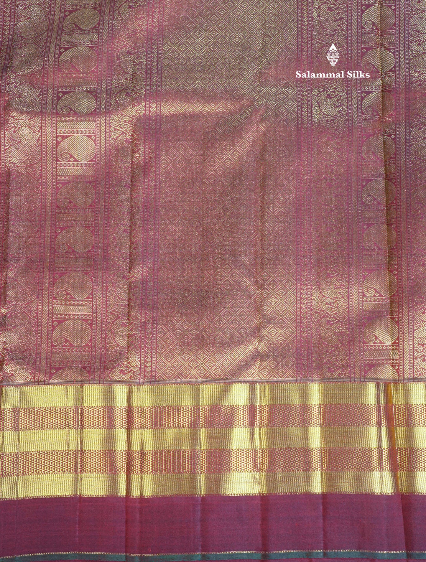 Pure Zari Beautiful Dark Maroon Tiny Zari Checks Pure Kanjivaram Silk Saree With Self Border