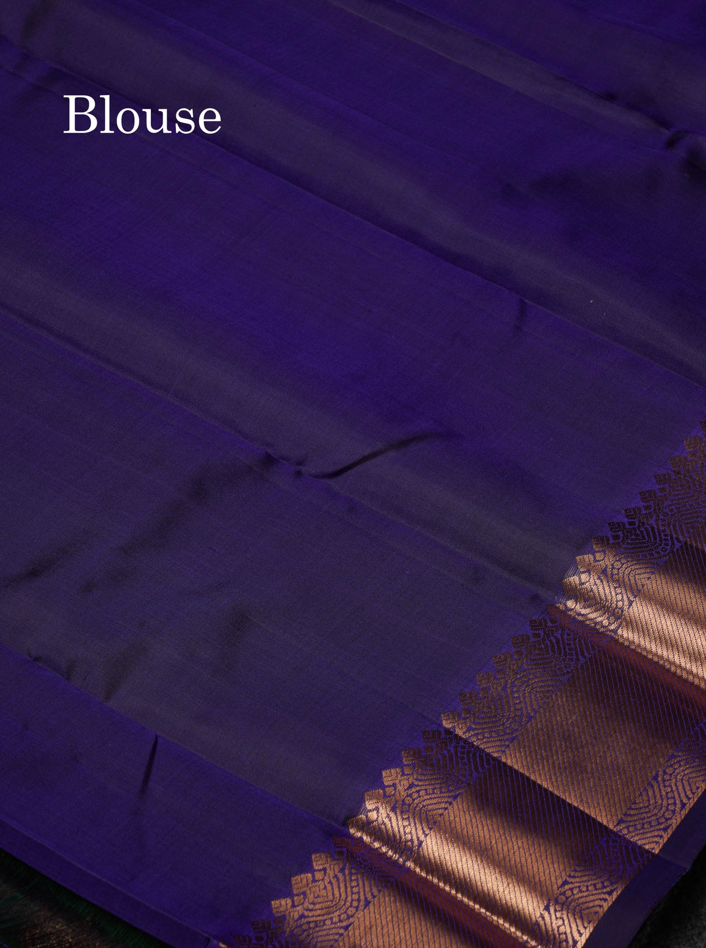 Beautiful Dual Tone Peacock Green Menakari Work Pure Kanjivaram Silk Saree With Contrast Navy Blue Traditional Border