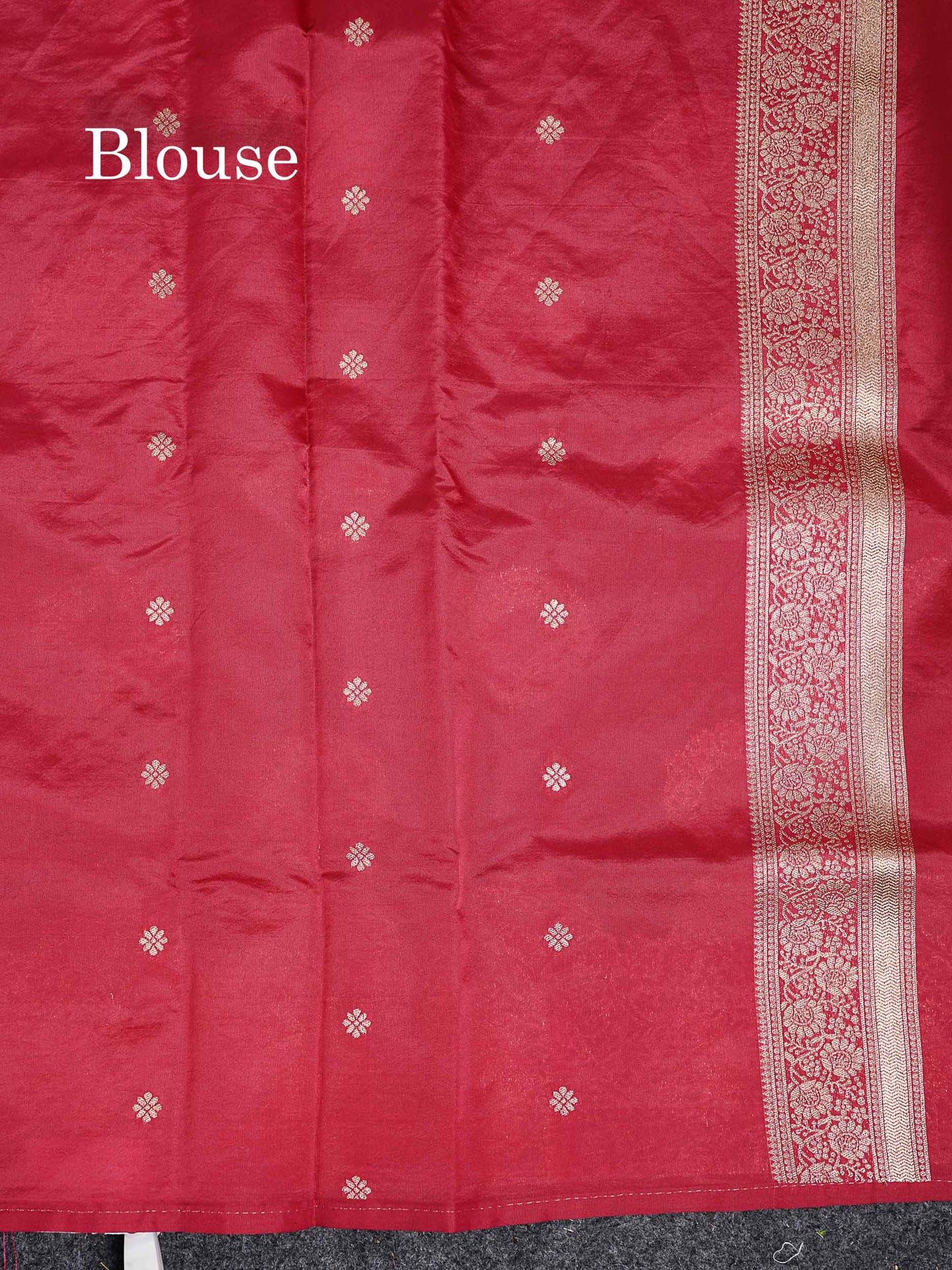 Semi Raw Silk - Maroon Butta With Fancy Border
