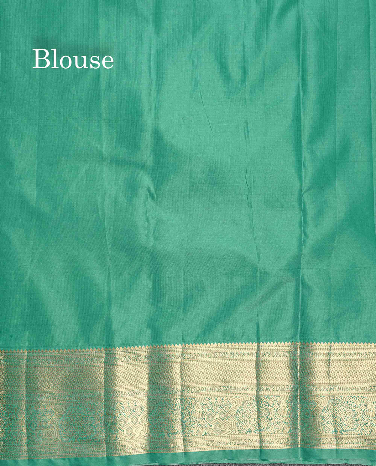 Bridal Semi Silk Saree - Sapphire Green Colour Body With Traditional Border