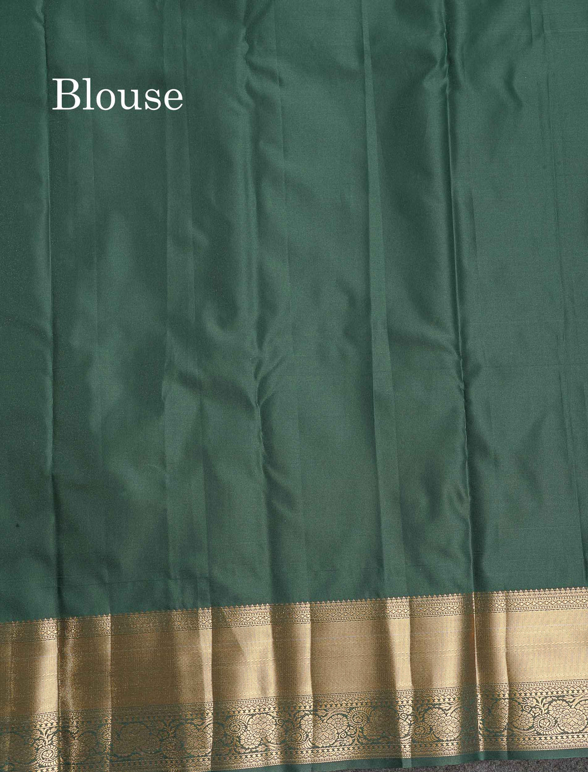 Bridal Semi Silk Saree - Bottle Green Colour Body With Traditional Border