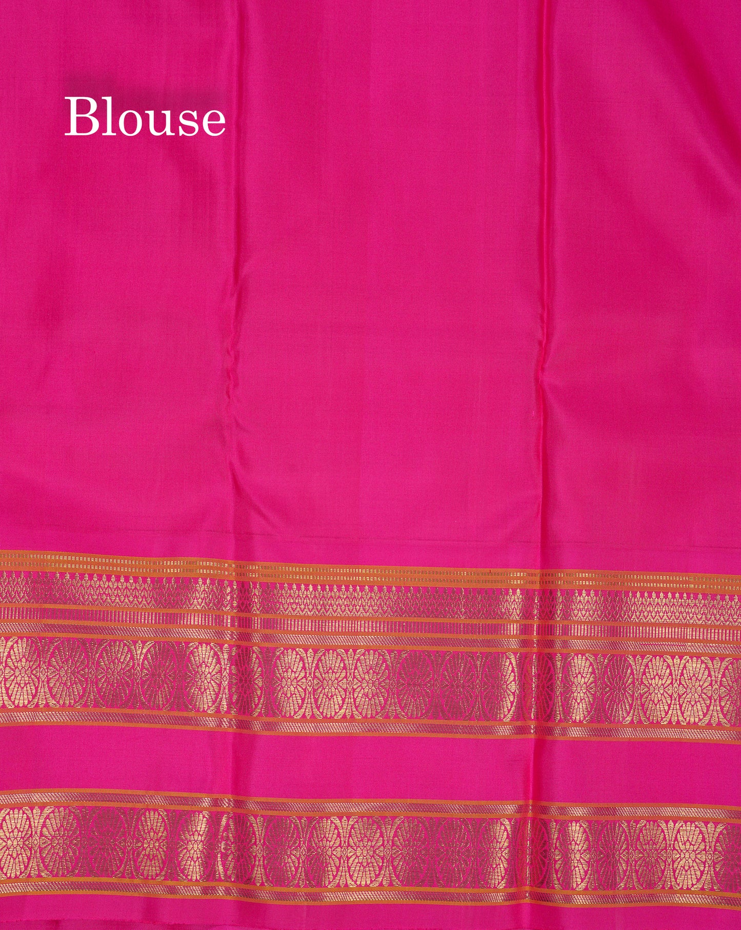 Beautiful Sapphire Blue Pure Kanjivaram Silk Saree With Contrast Pink Traditional Border