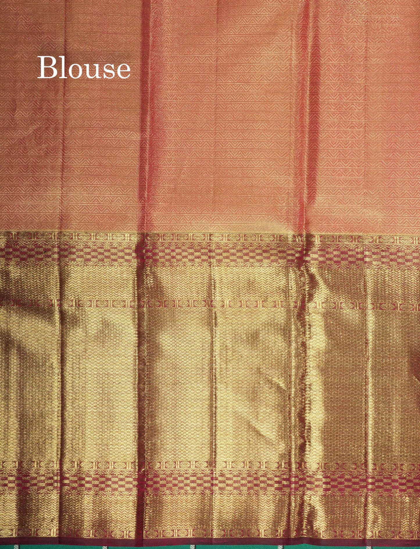 Pink Tissue Pure Kanjivaram Silk Saree (2G) Zari With Contrast Long Magenta Border