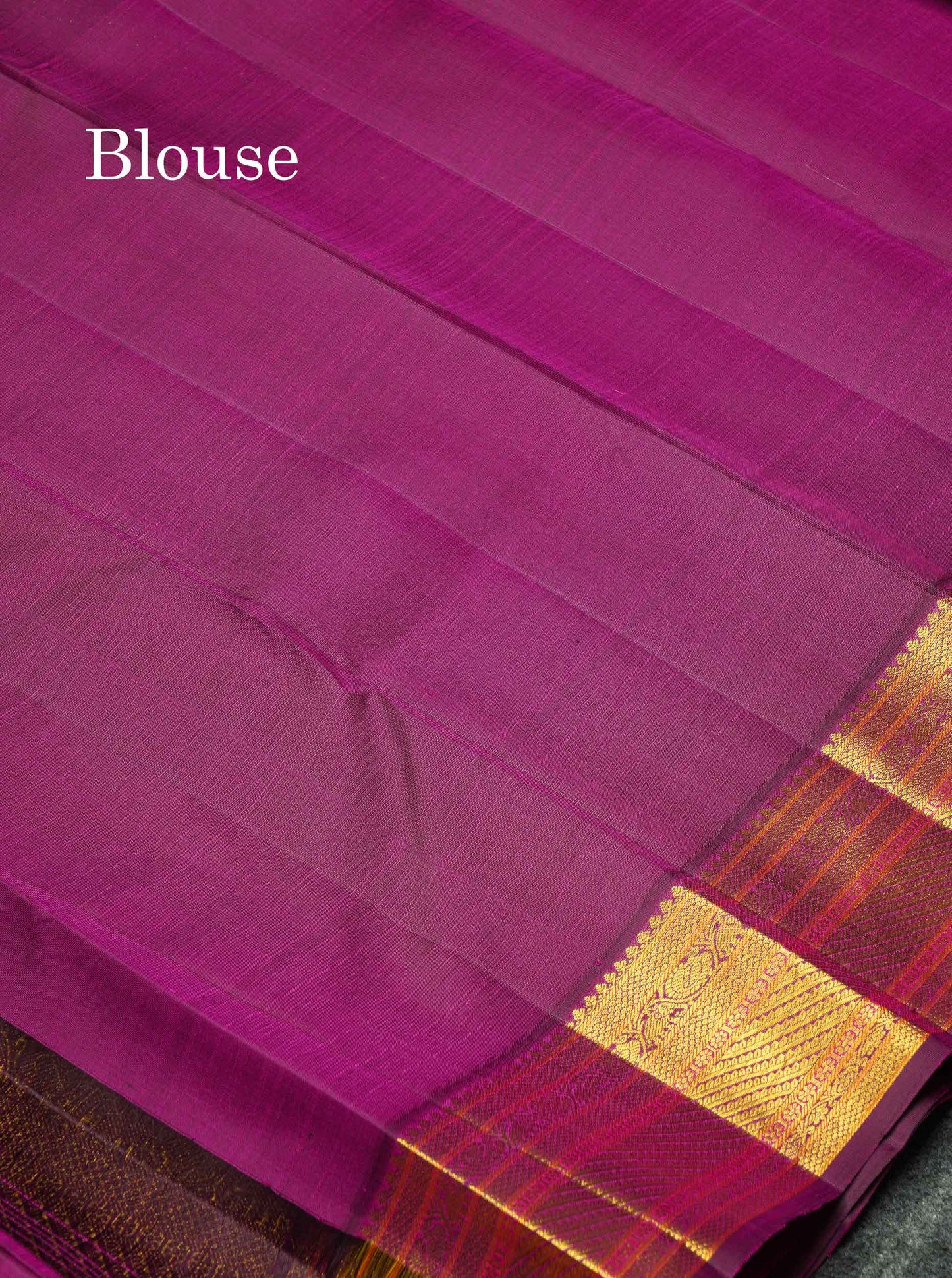 Korvai Beautiful Mango Yellow Pure Kanjivaram Silk Saree With Contrast Dark Purple Traditional Border