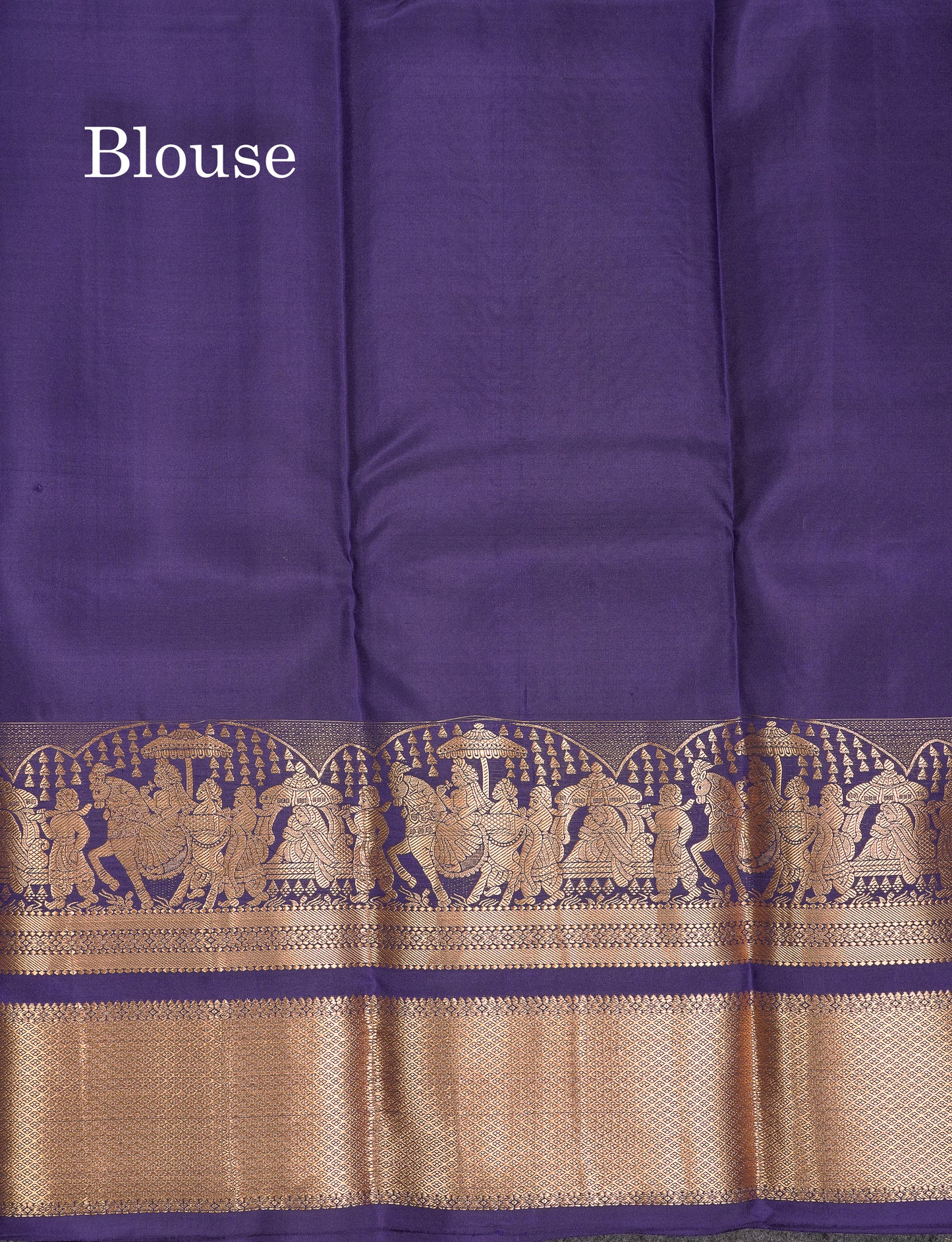 Beautiful Navy Blue Pure Kanjivaram Silk Saree With Traditional Evening Morning Pallaku Border
