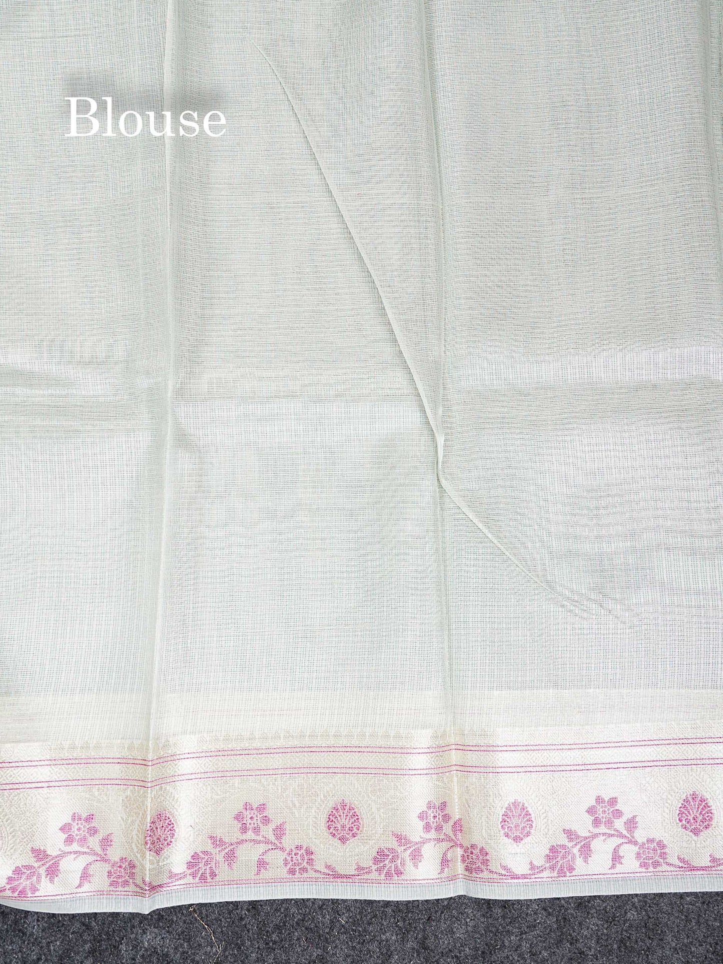 Tissue Saree -Cream Green Netted Along With Fancy Border