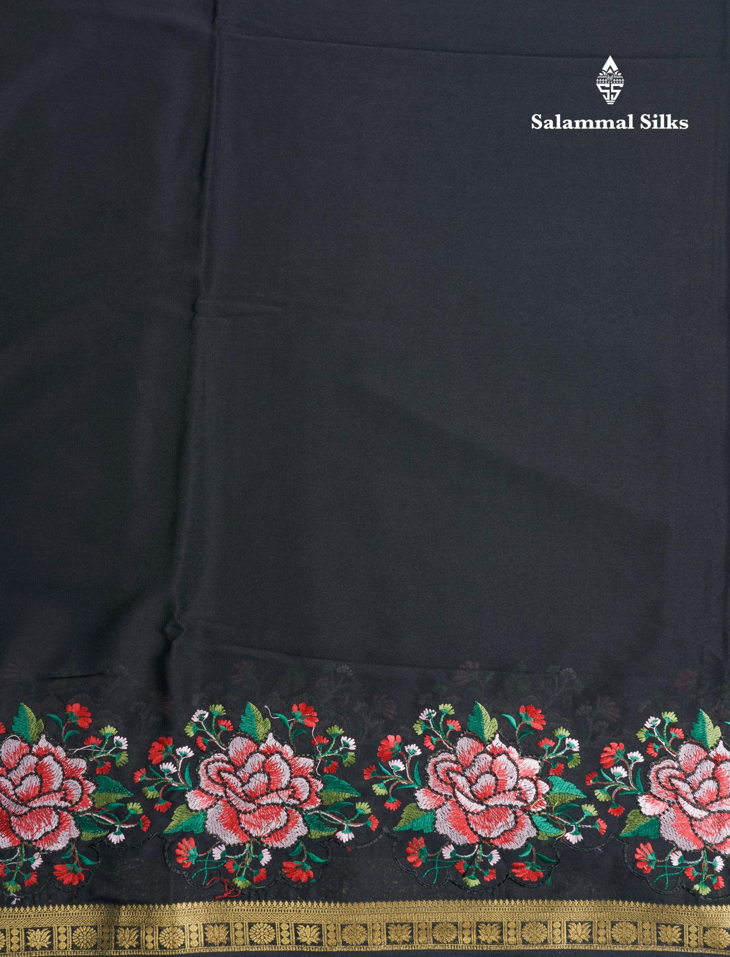 Bottle Green Plain Semi Mysore Crepe Saree With Embroidery Work Border