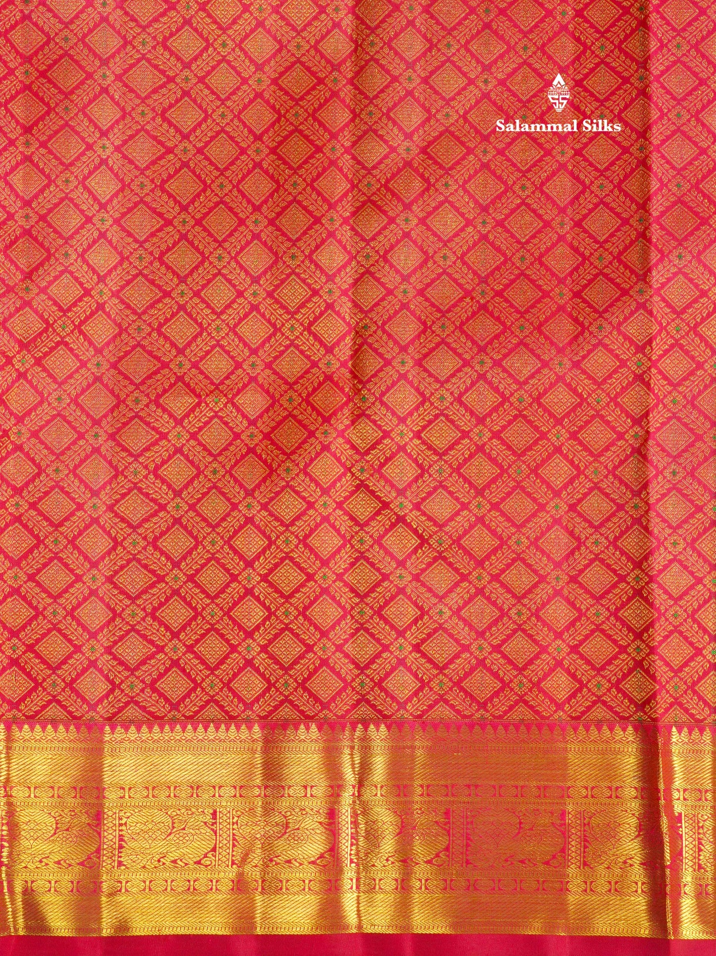 Meenakari work Beautiful Dual Tone Pinkish Red Pure Kanjivaram Silk Saree With Self Border