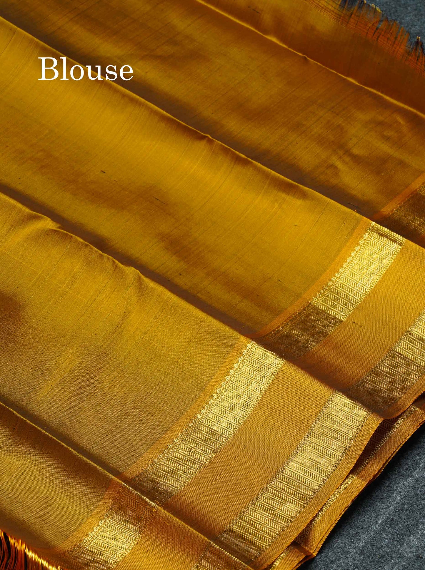 Beautiful Black Pure Kanjivaram Silk Saree With Contrast Olive Mustard Yellow Traditional Rettapet Border