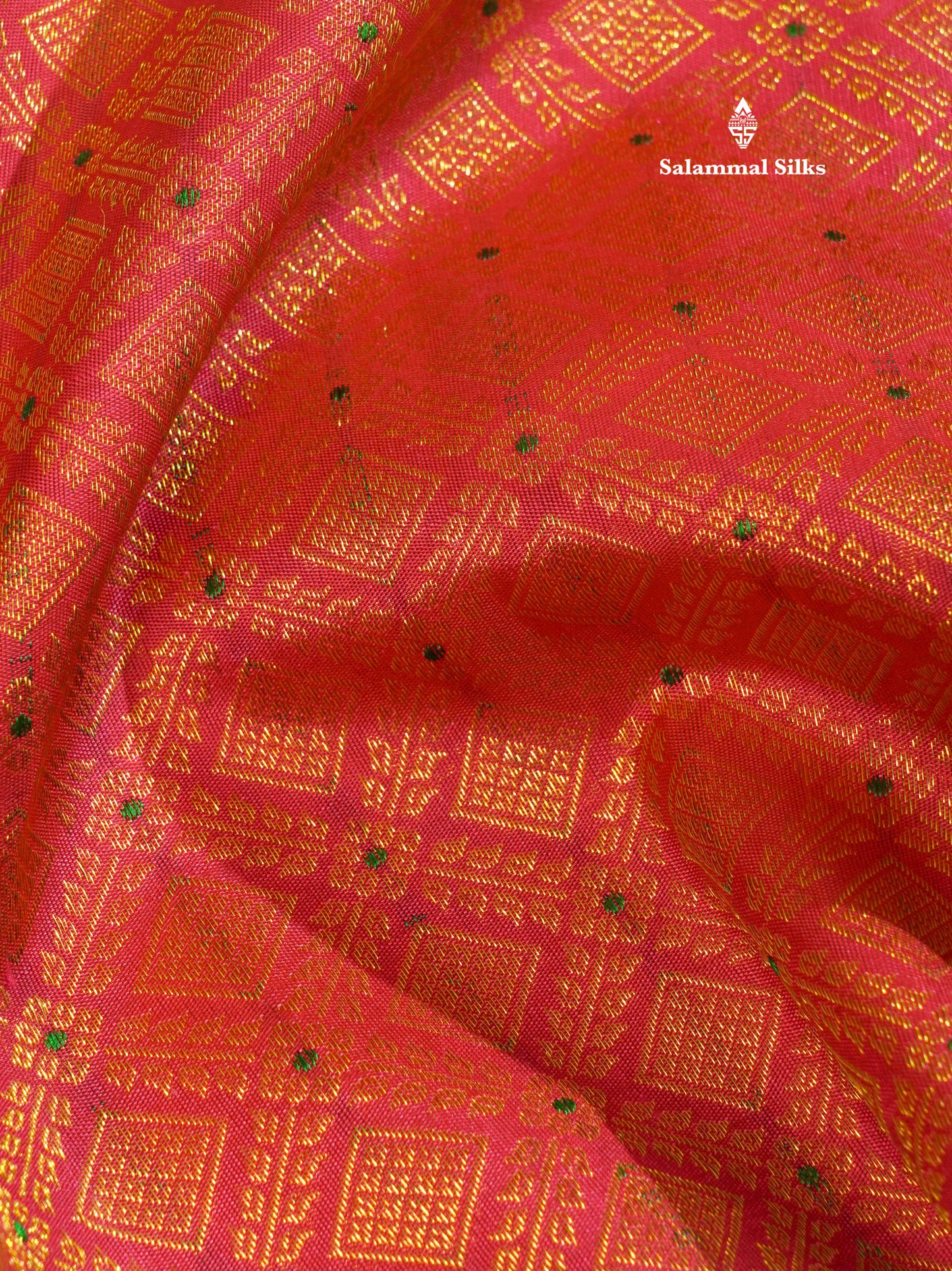 Meenakari work Beautiful Dual Tone Pinkish Red Pure Kanjivaram Silk Saree With Self Border