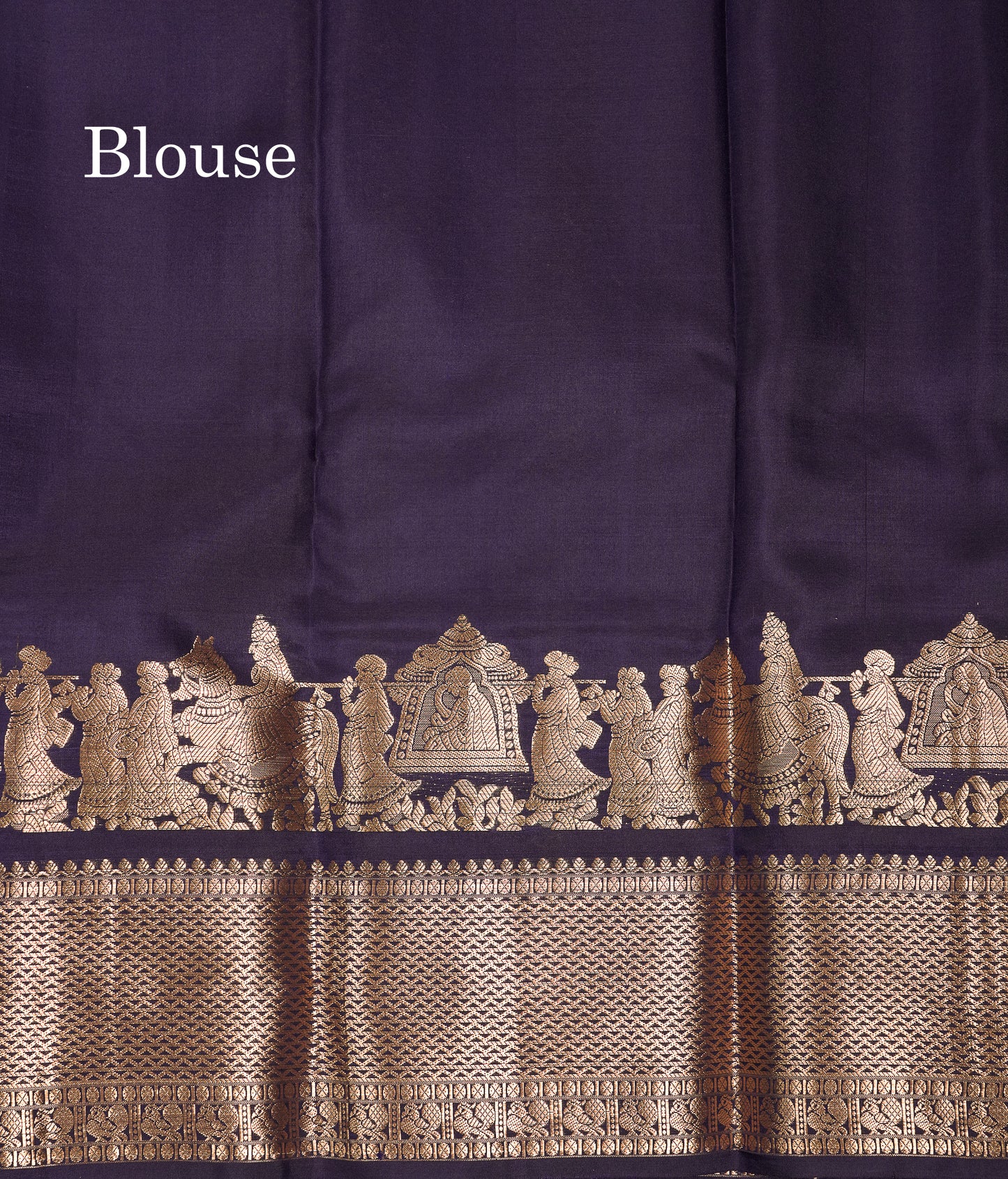 Beautiful Navy Blue Pure Kanjivaram Silk Saree With Traditional Pallaku Border