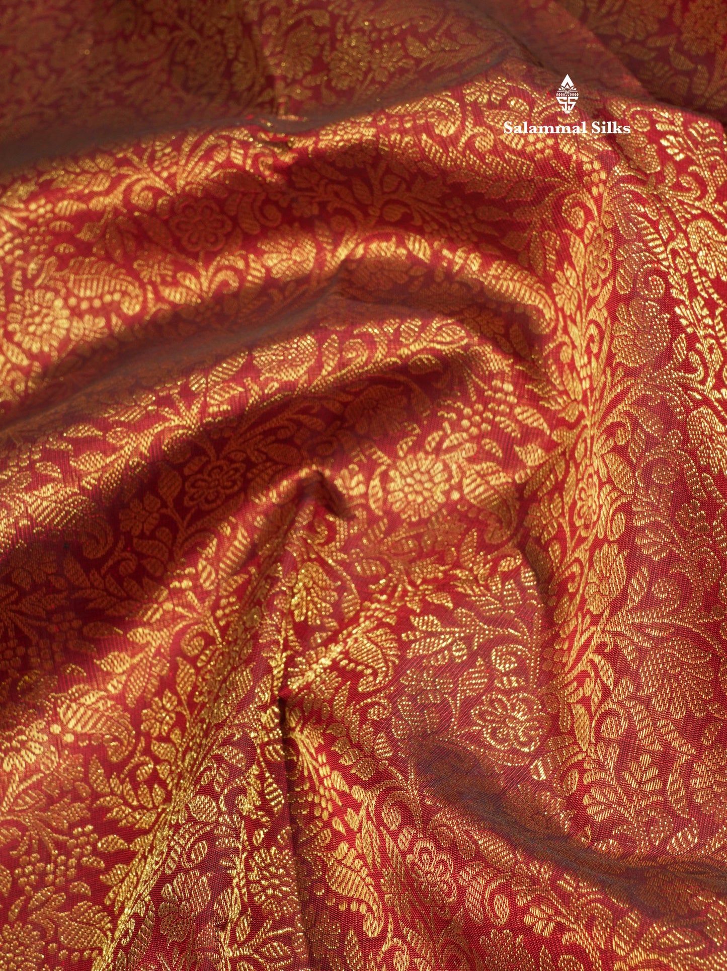 Dark Maroon Pure Kanjivaram Silk Saree (2G) Zari With TraditionalGold Zari Border