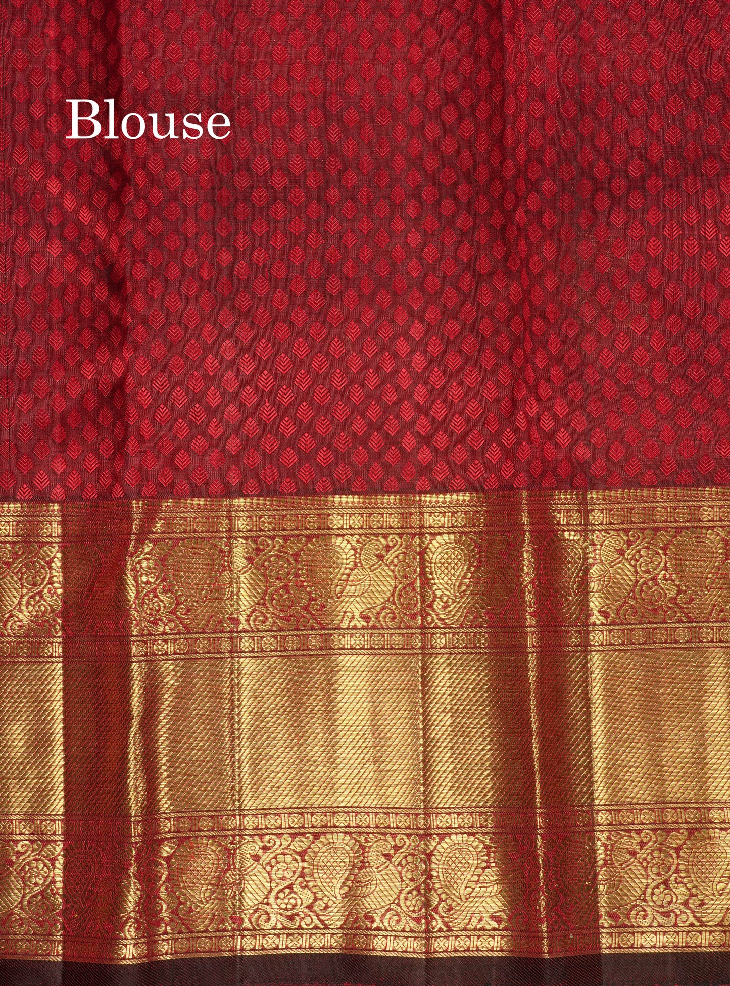 Dark Maroon Pure Kanjivaram Silk Saree (2G) Zari With TraditionalGold Zari Border
