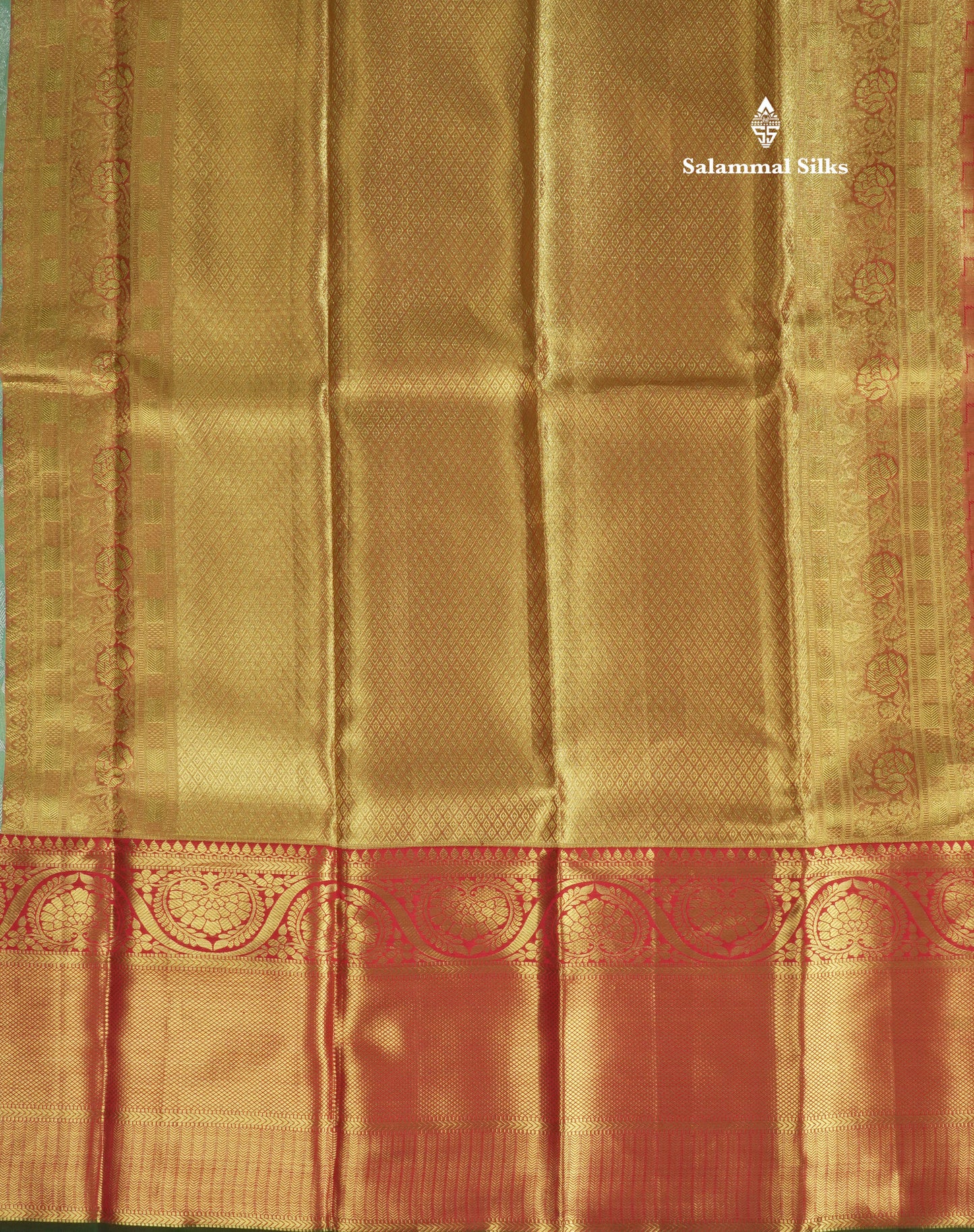 Beautiful Rexona Green Tissue Pure Kanjivaram Silk Saree With Contrast Red Border