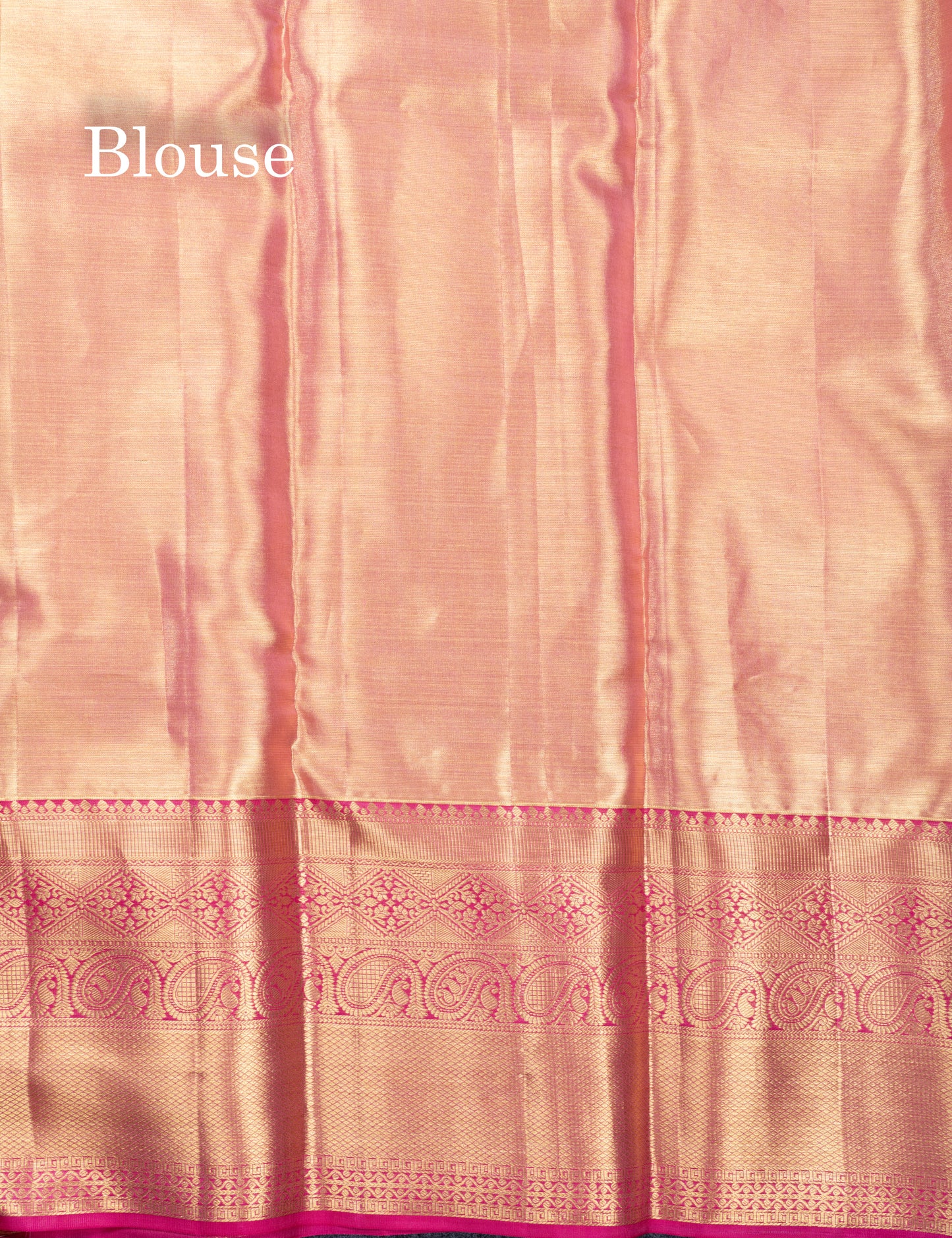 Light Pink Tissue Bridal Pure Kanjivaram Silk Saree With Contrast Pink Traditional Evening Morning Border