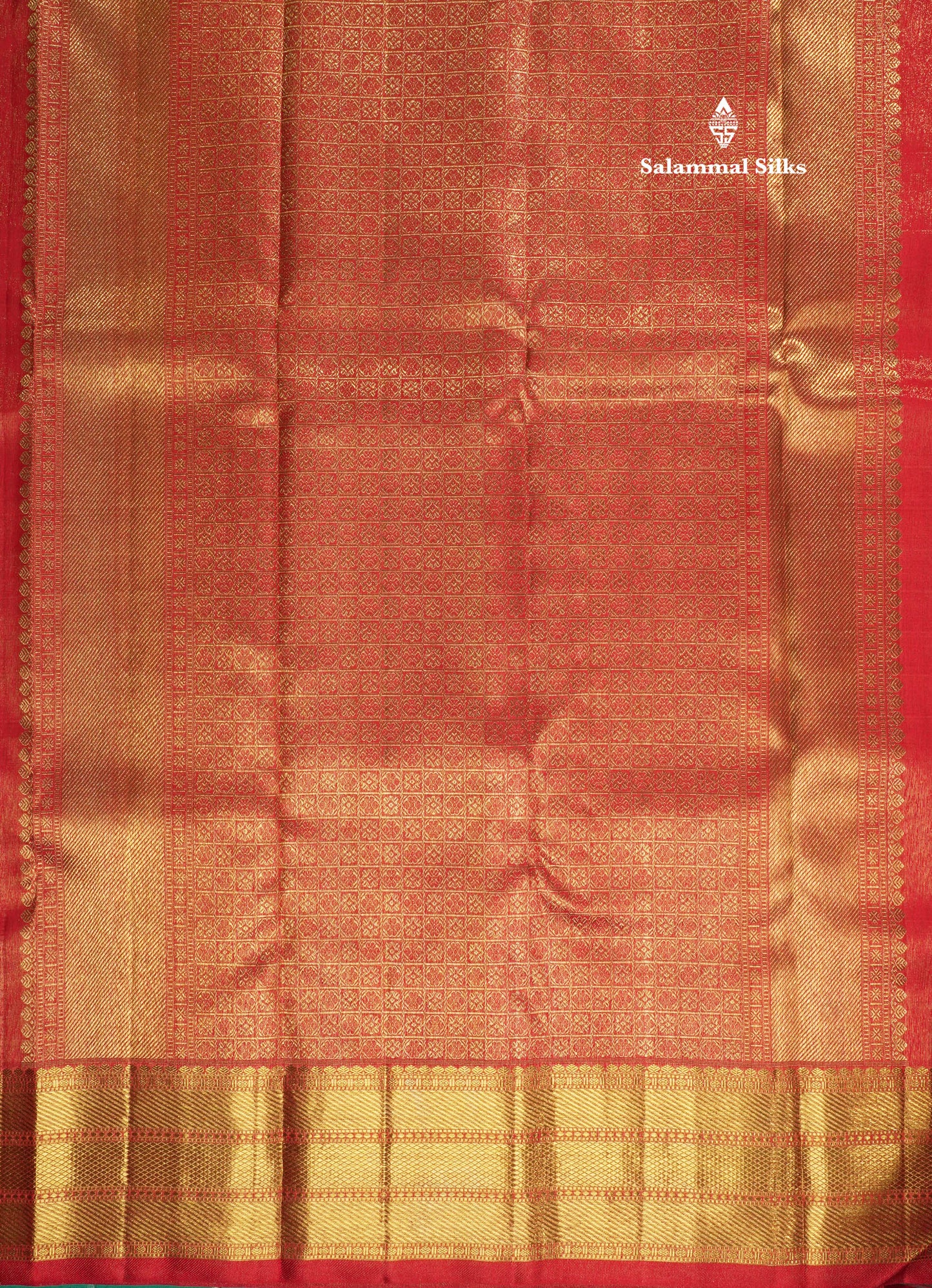 Red Pure Kanjivaram Silk Saree (2G) Zari With Gold Zari Border