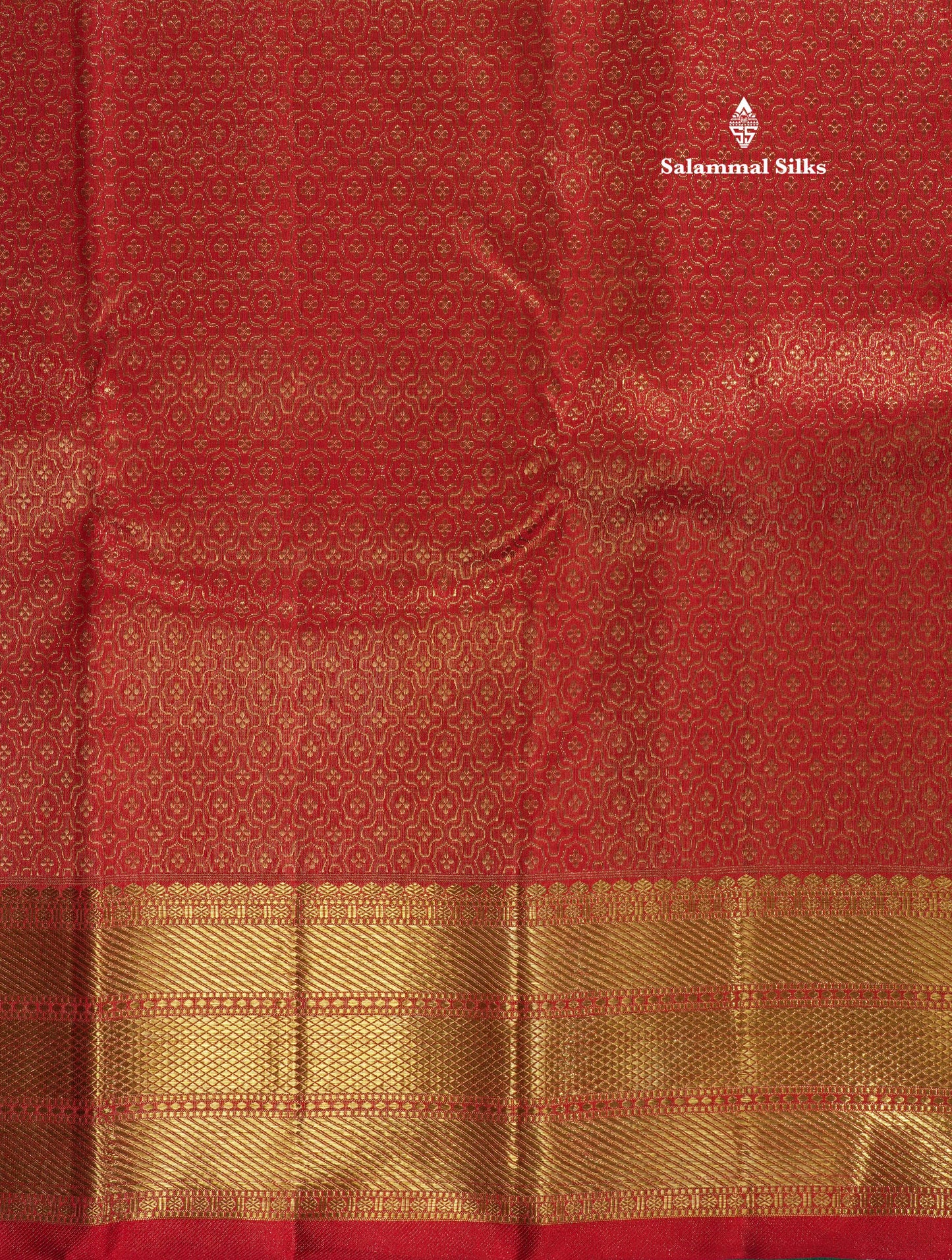 Red Pure Kanjivaram Silk Saree (2G) Zari With Gold Zari Border