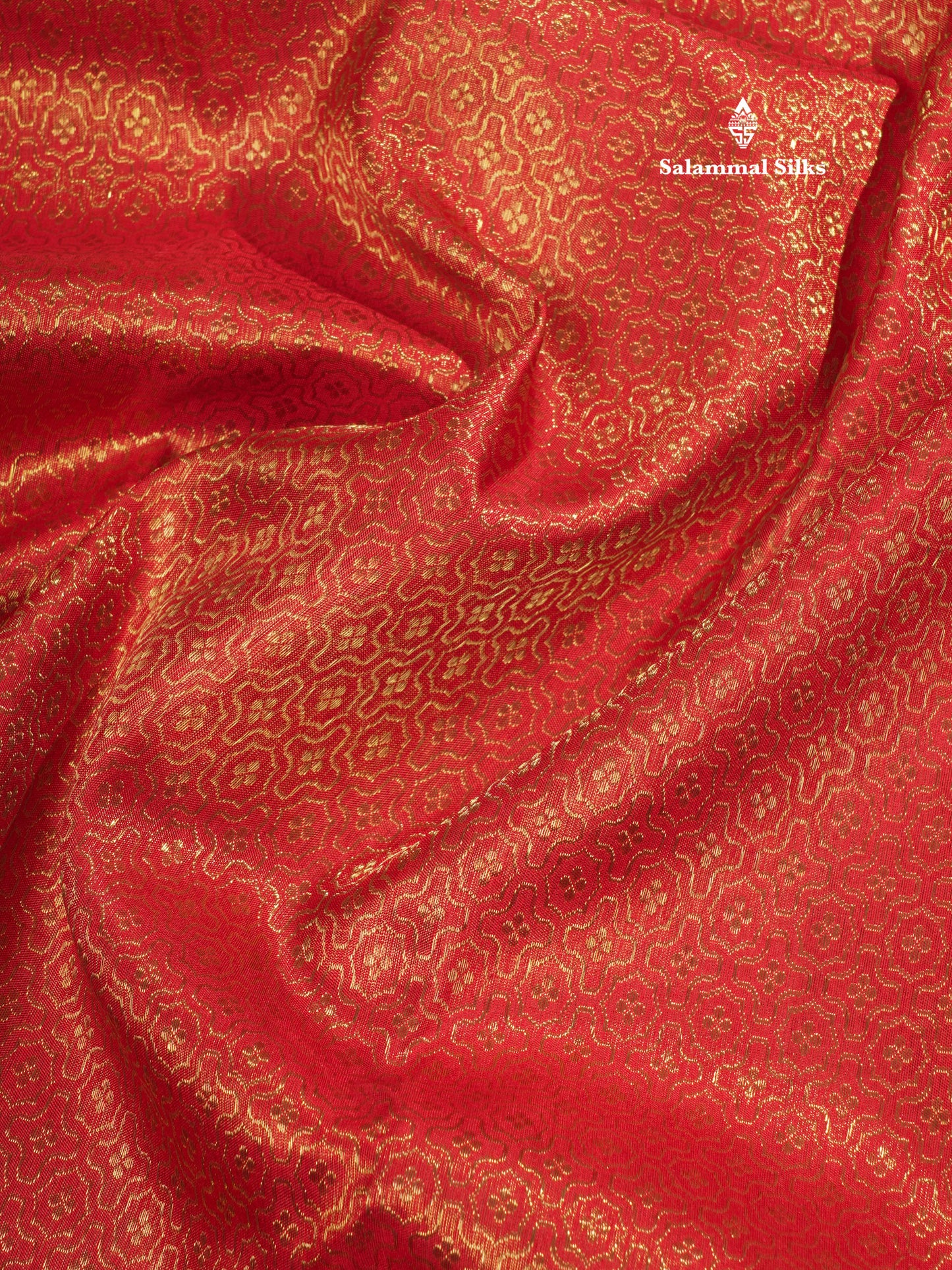 Red Pure Kanjivaram Silk Saree (2G) Zari With Gold Zari Border