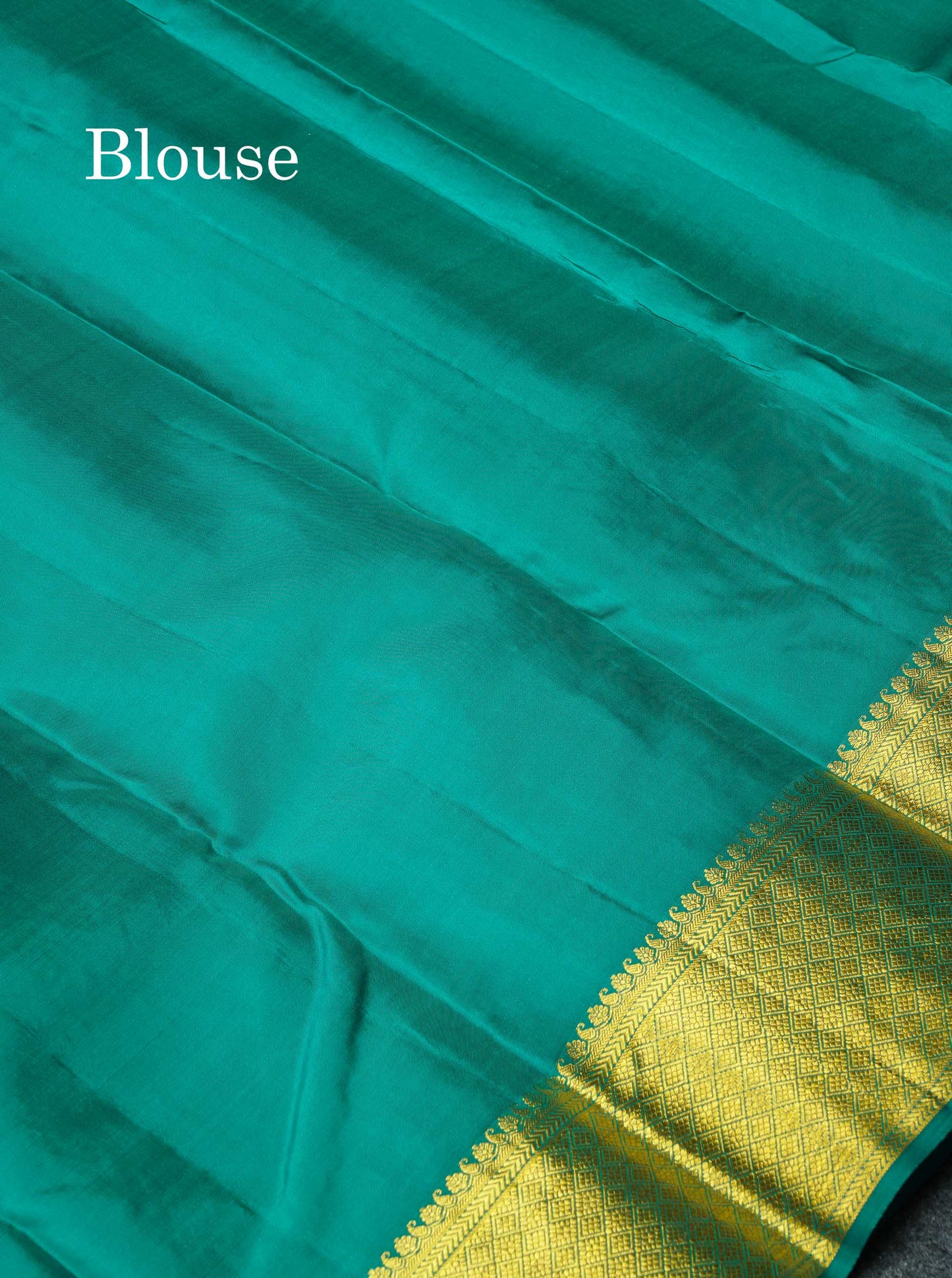 Beautiful Cream Sandal Bridal Pure Kanjivaram Silk Saree With Contrast Sapphire Green Traditional Border