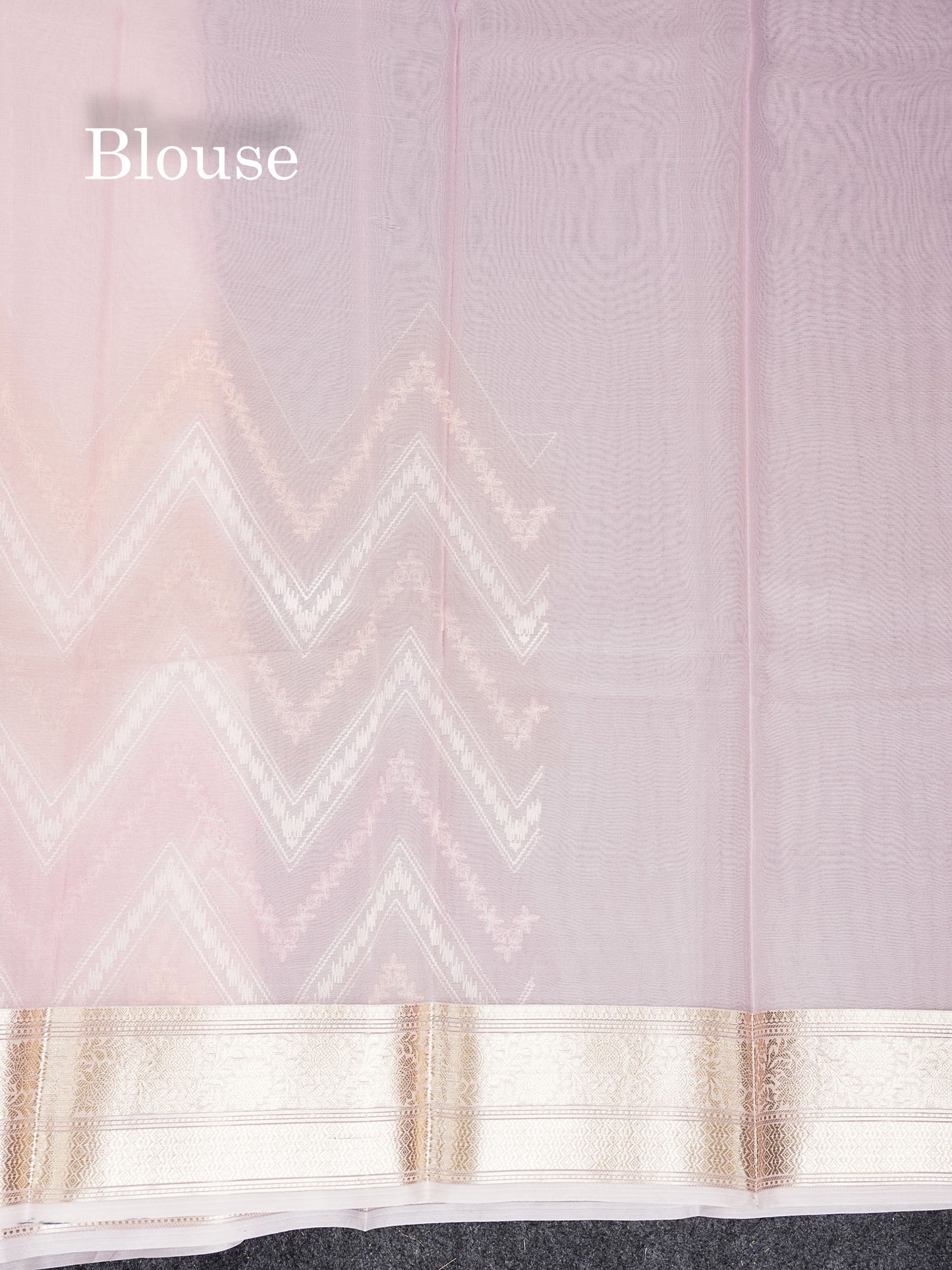 Semi Organza - Multi Colour Zig-Zag Thread Work Fancy Saree With Traditional Border