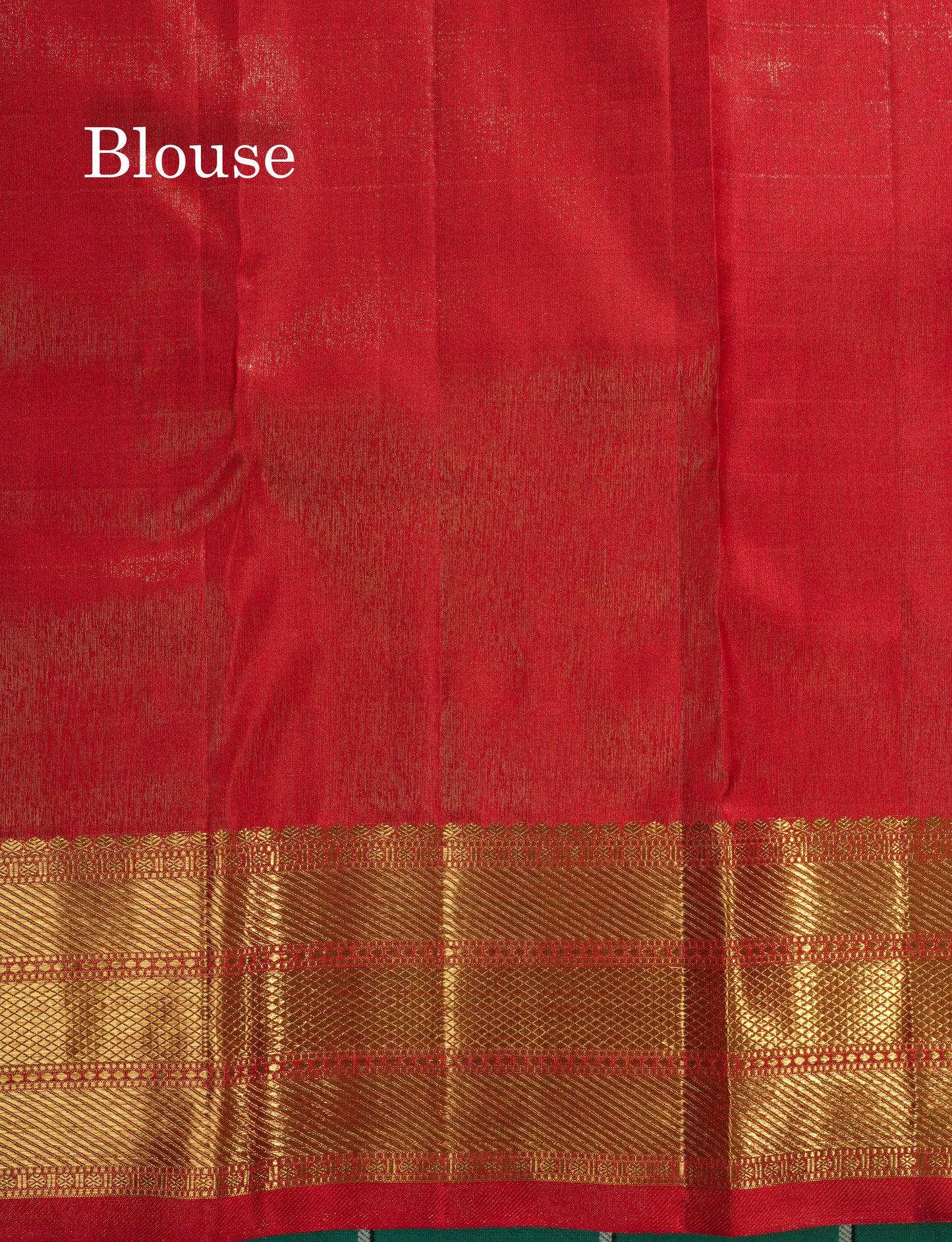 Red Pure Kanjivaram Silk Saree (2G) Zari With Gold Zari Border