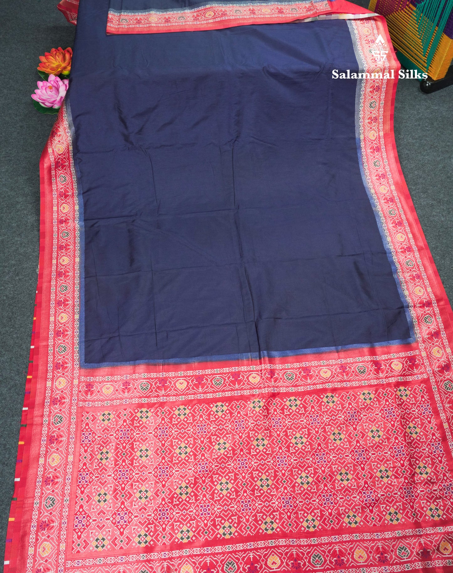 Brown Colour Plain Semi Dola Silk With Ajirah Print Border