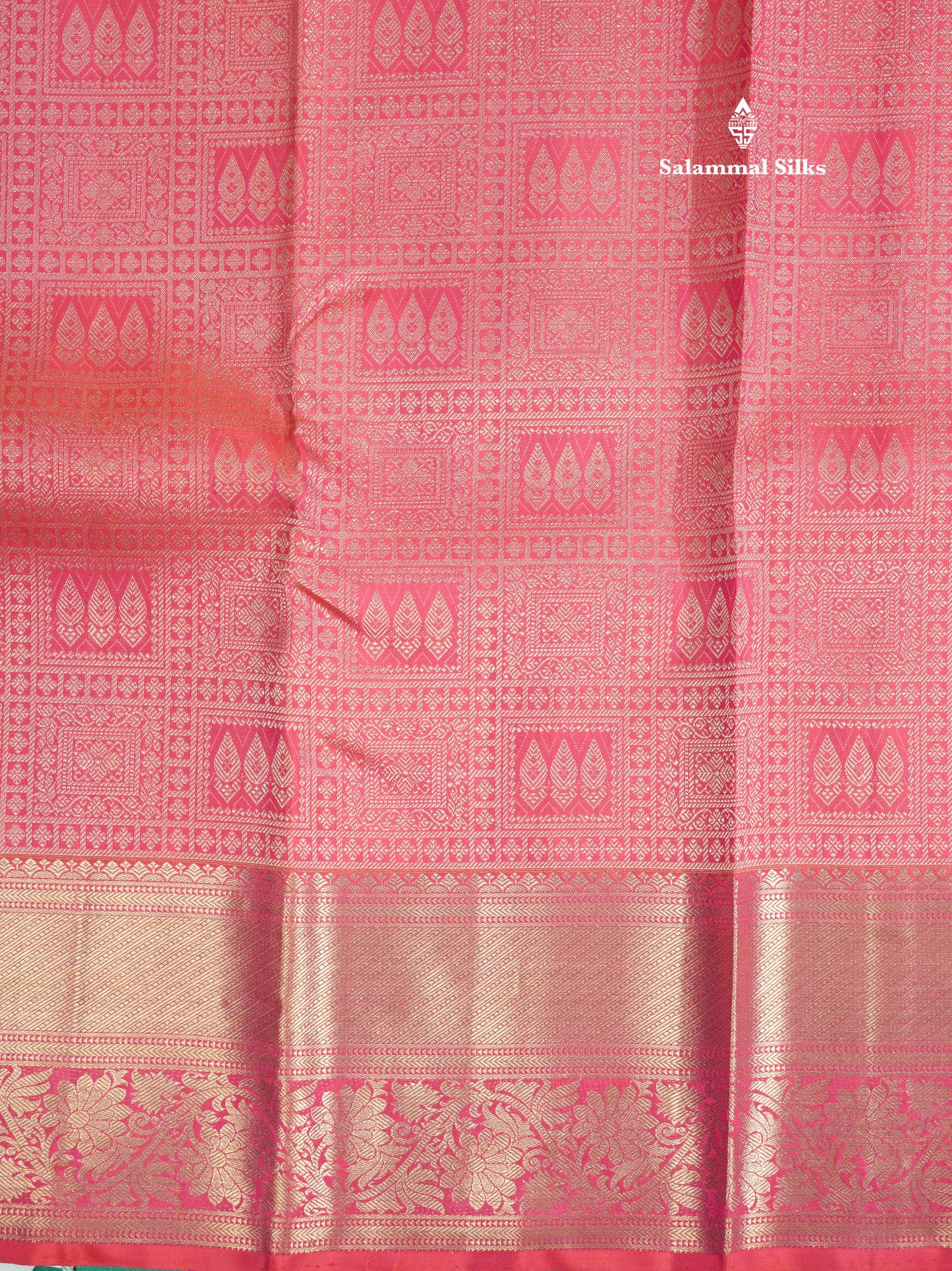 Beautiful Dual Tone Pinkish Orange Pure Kanjivaram Silk Saree With Self Border